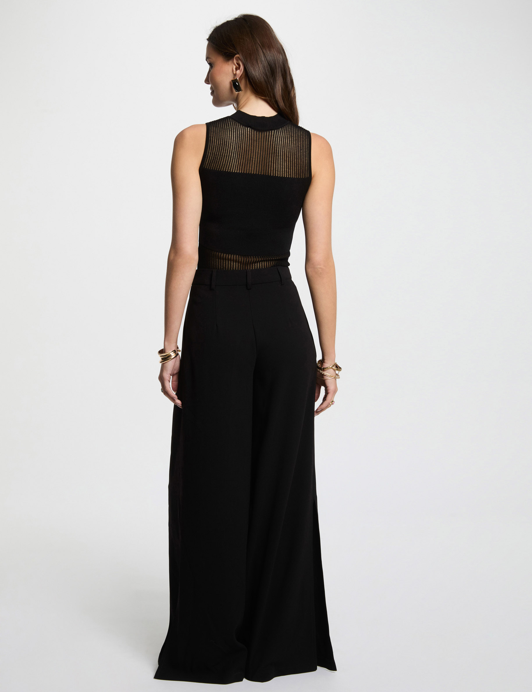 loose wide leg trousers black women Loose wide leg trousers black women