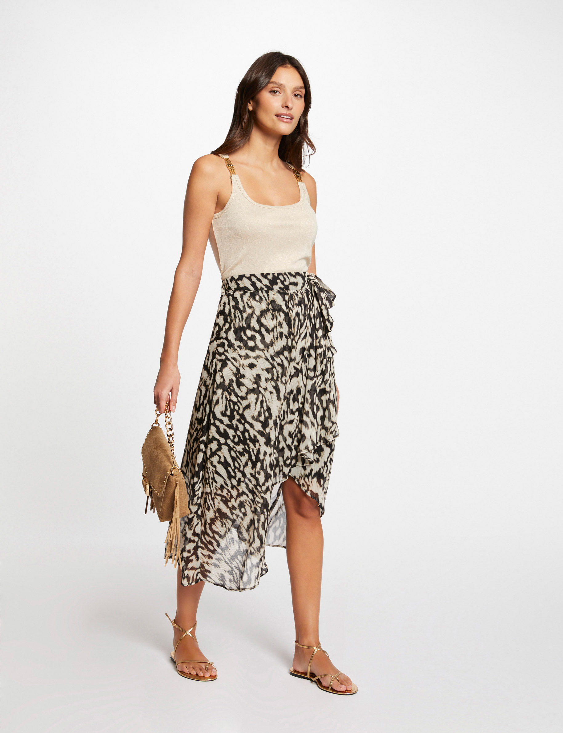 Midi skirt animal print multico ladies'