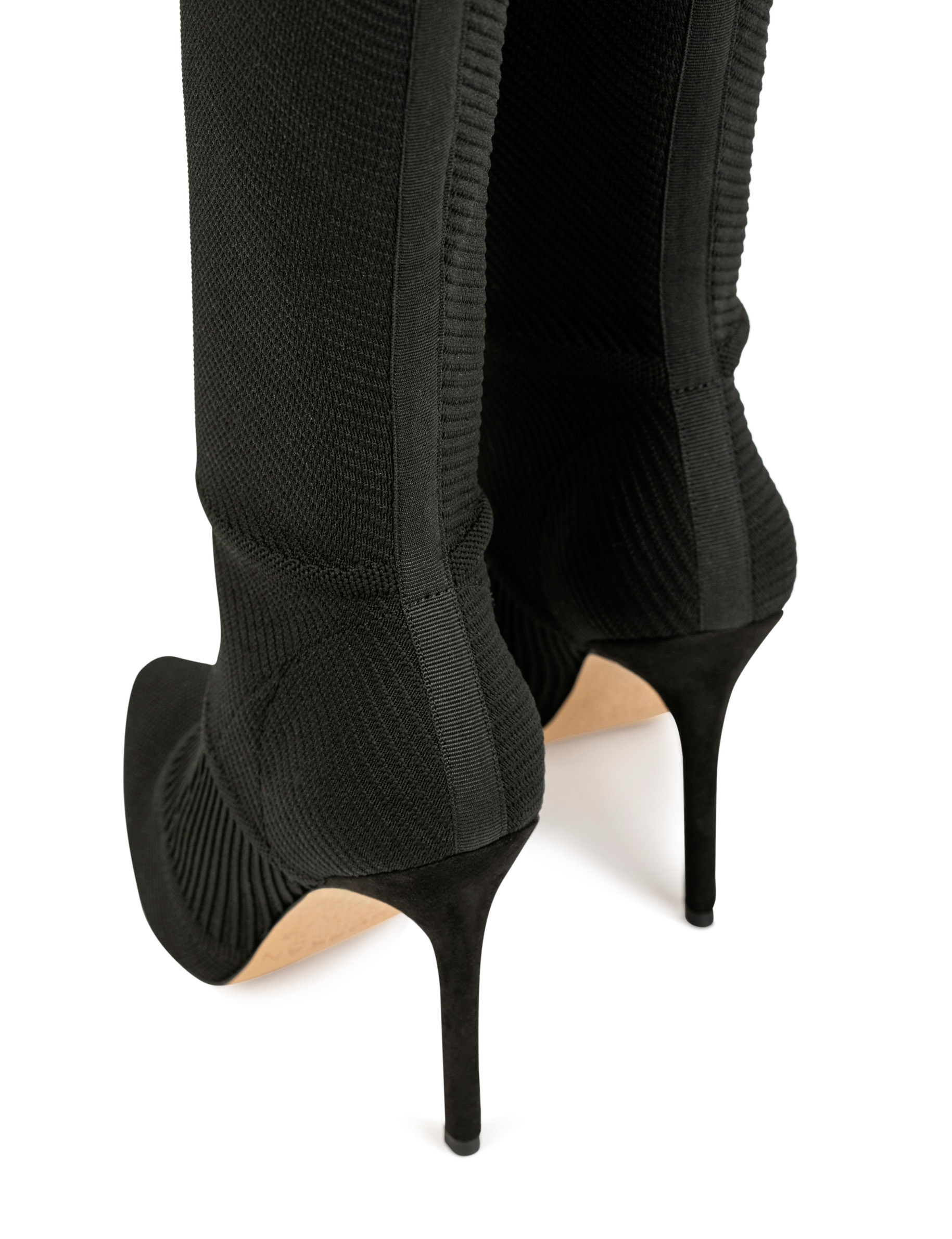 Boots with stiletto heels black ladies'