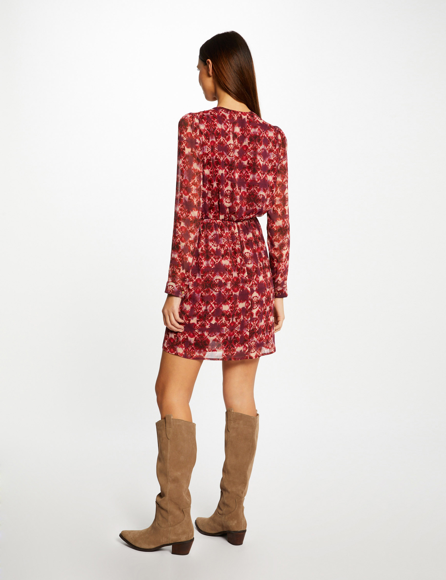 Straight draped dress abstract print multico ladies' Straight draped dress abstract print multico ladies'
