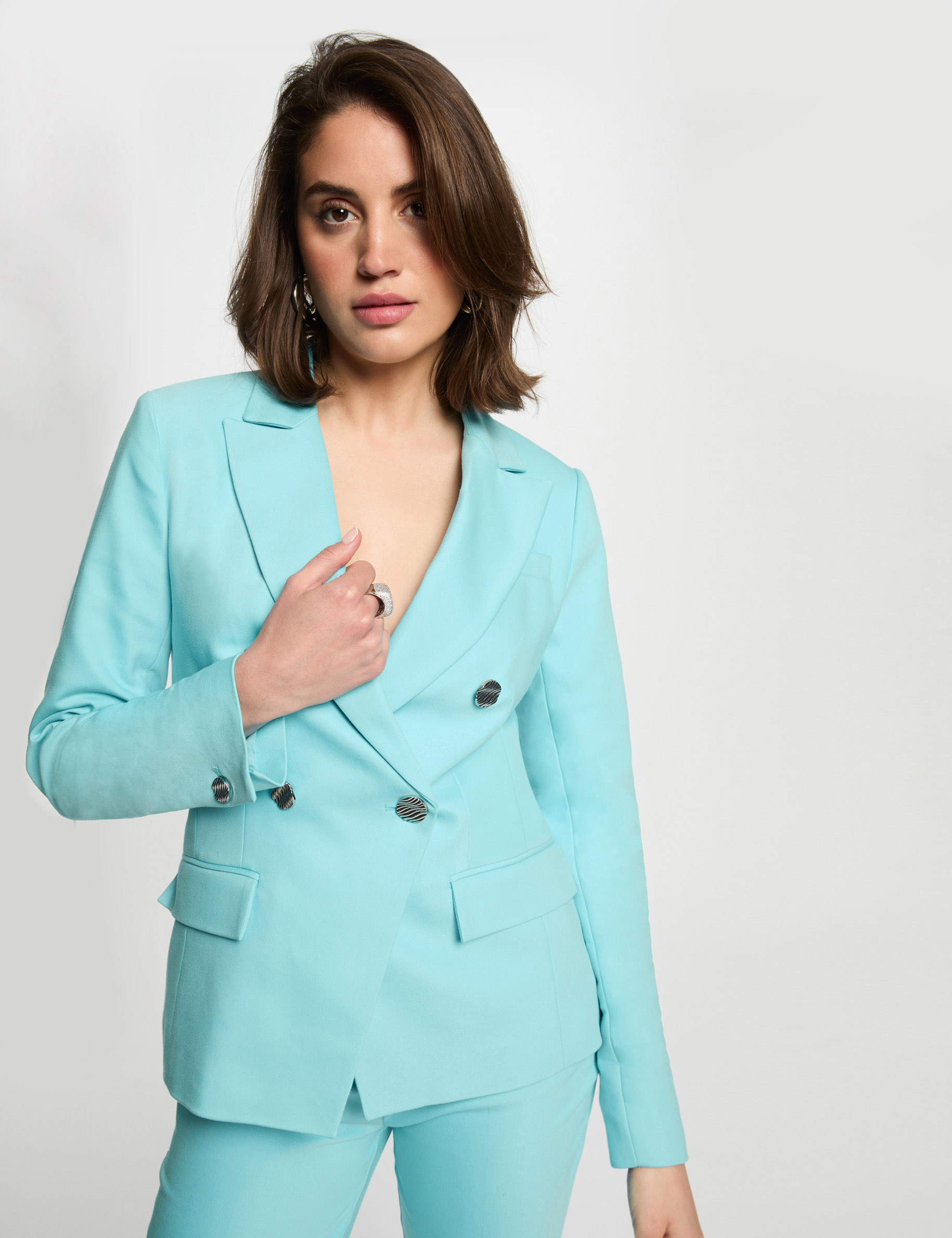 double breasted blazer sky blue women Double breasted blazer sky blue women