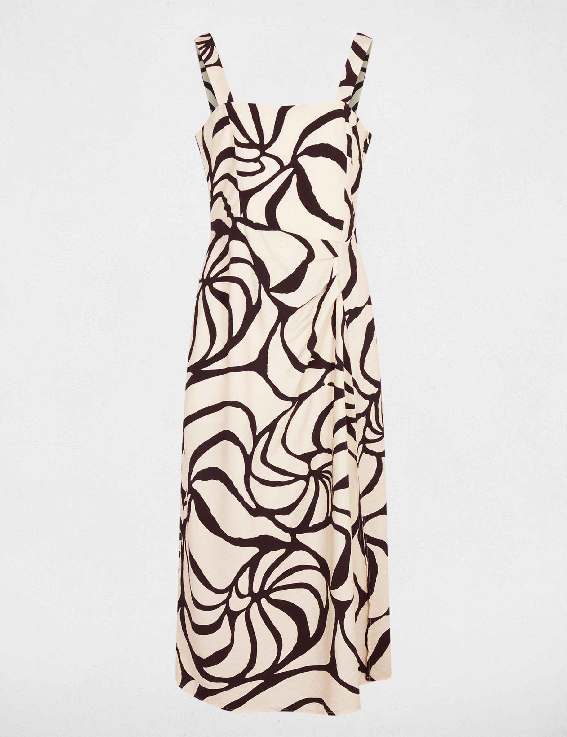 Pleated long dress multicolor women