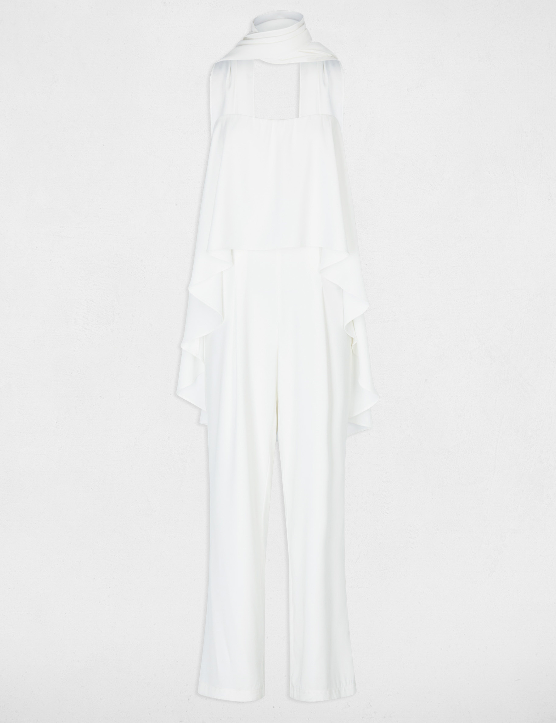 Fluid strapless jumpsuit white women