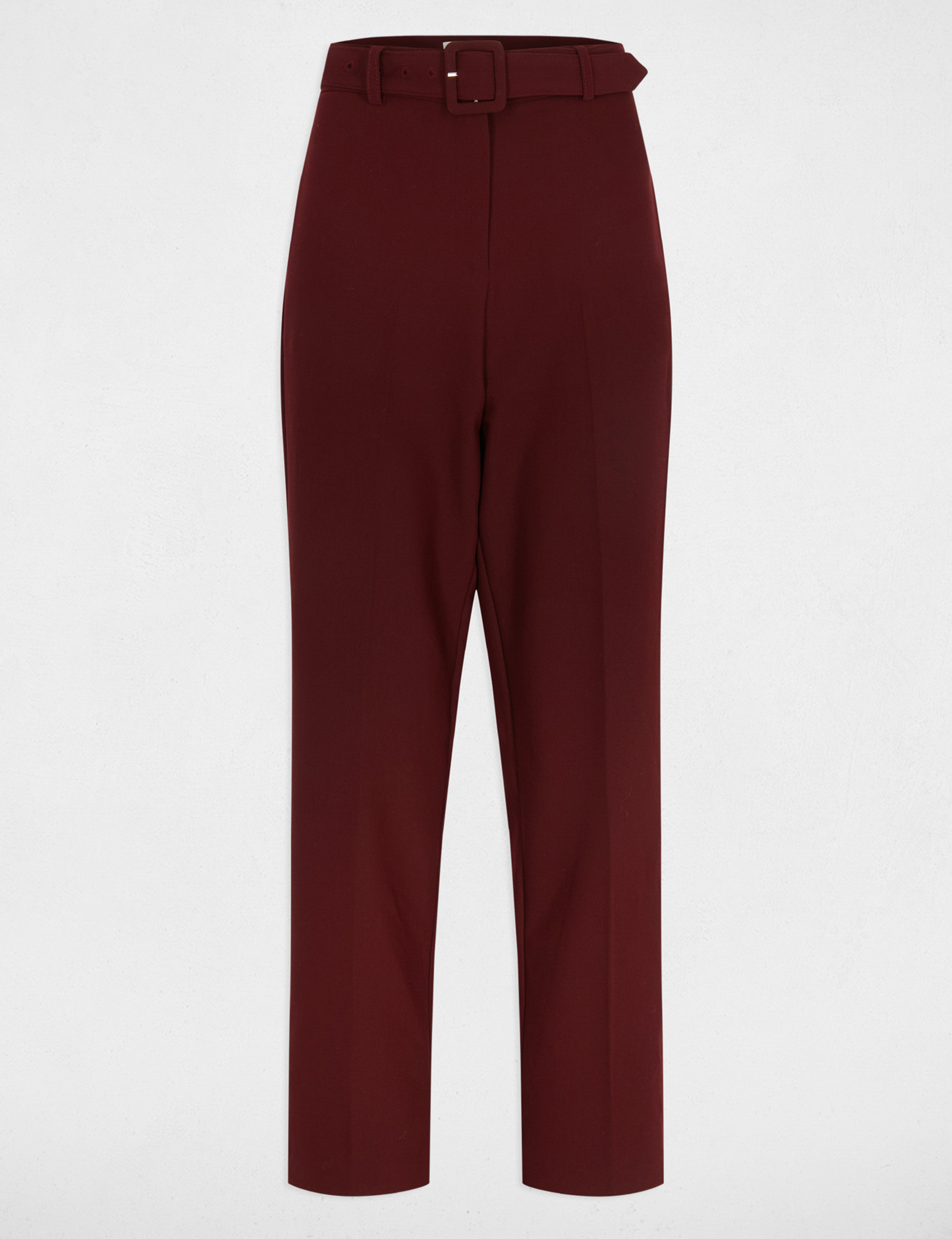 high waisted straight trousers plum women High-waisted straight trousers plum women