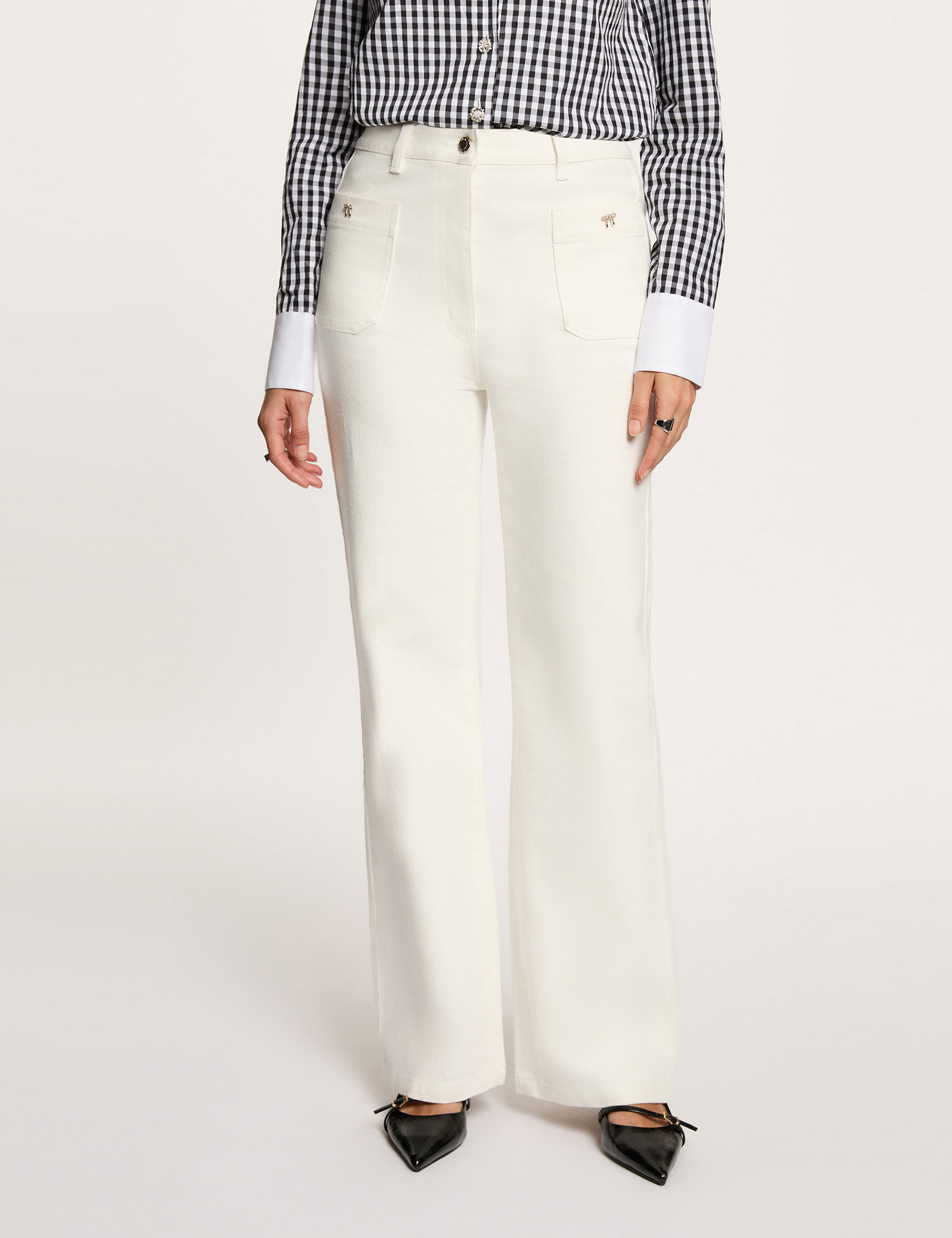 Wide 7/8 jeans white women