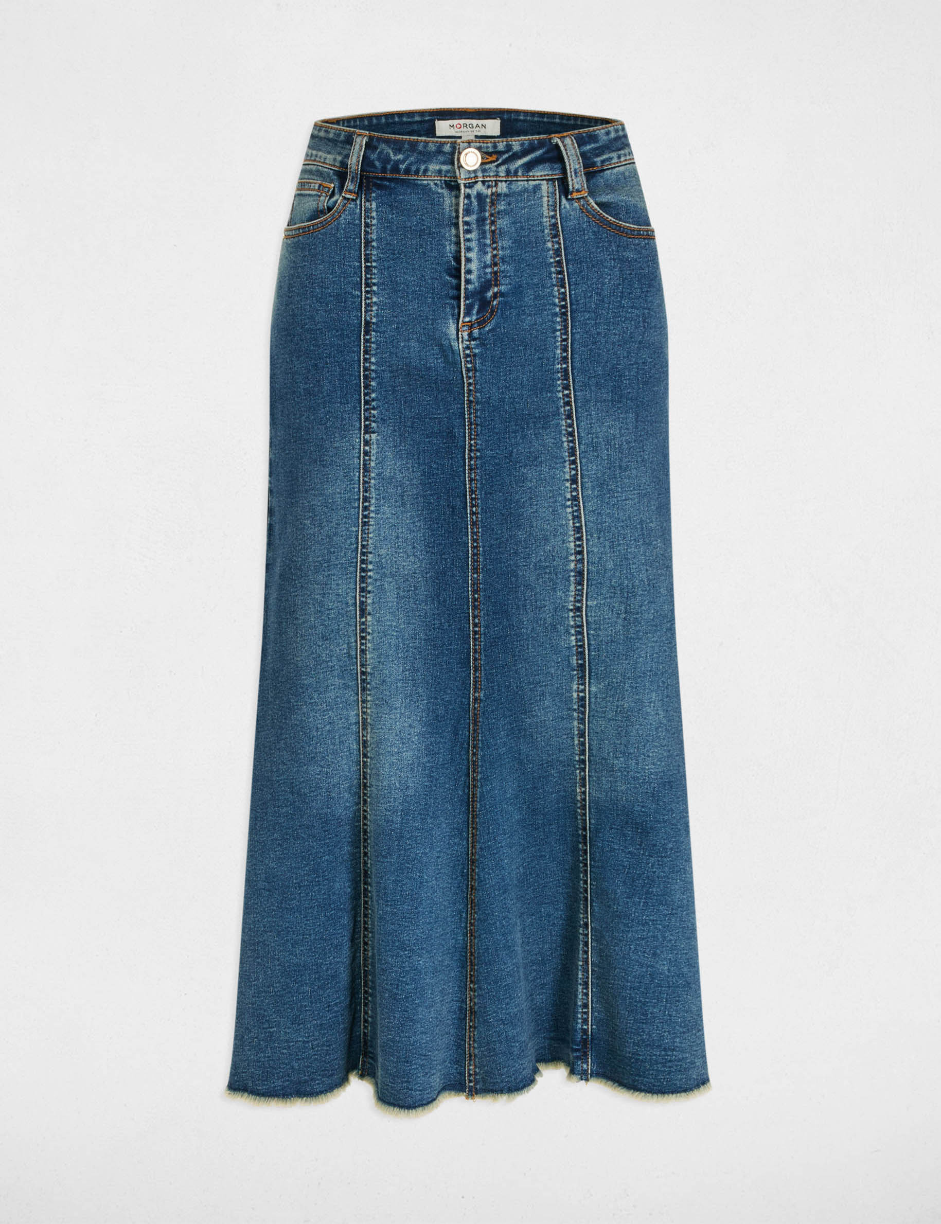 midi fitted denim skirt stone wash denim women Midi fitted denim skirt stone wash denim women