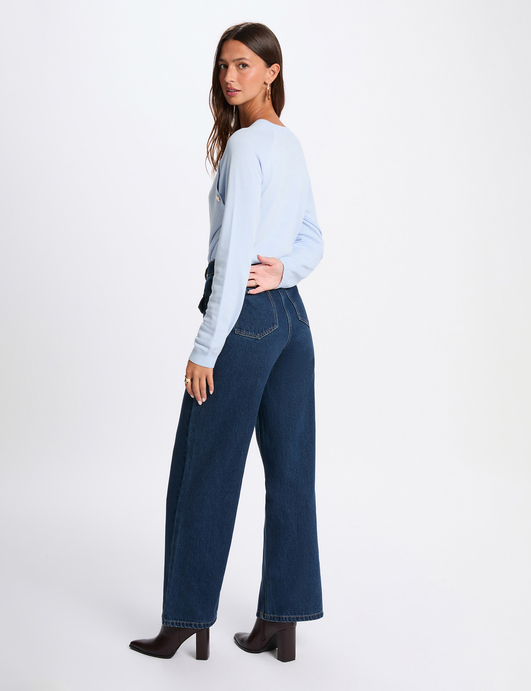 Fitted lightweight sweater sky blue women