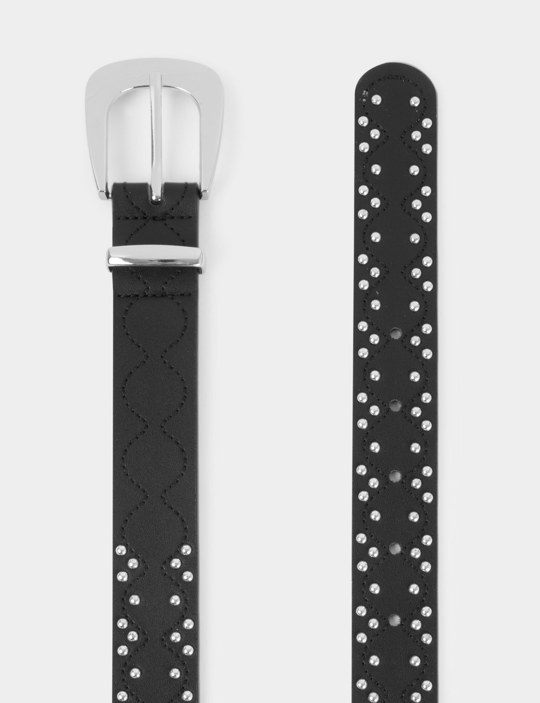 Studded slim belt black women