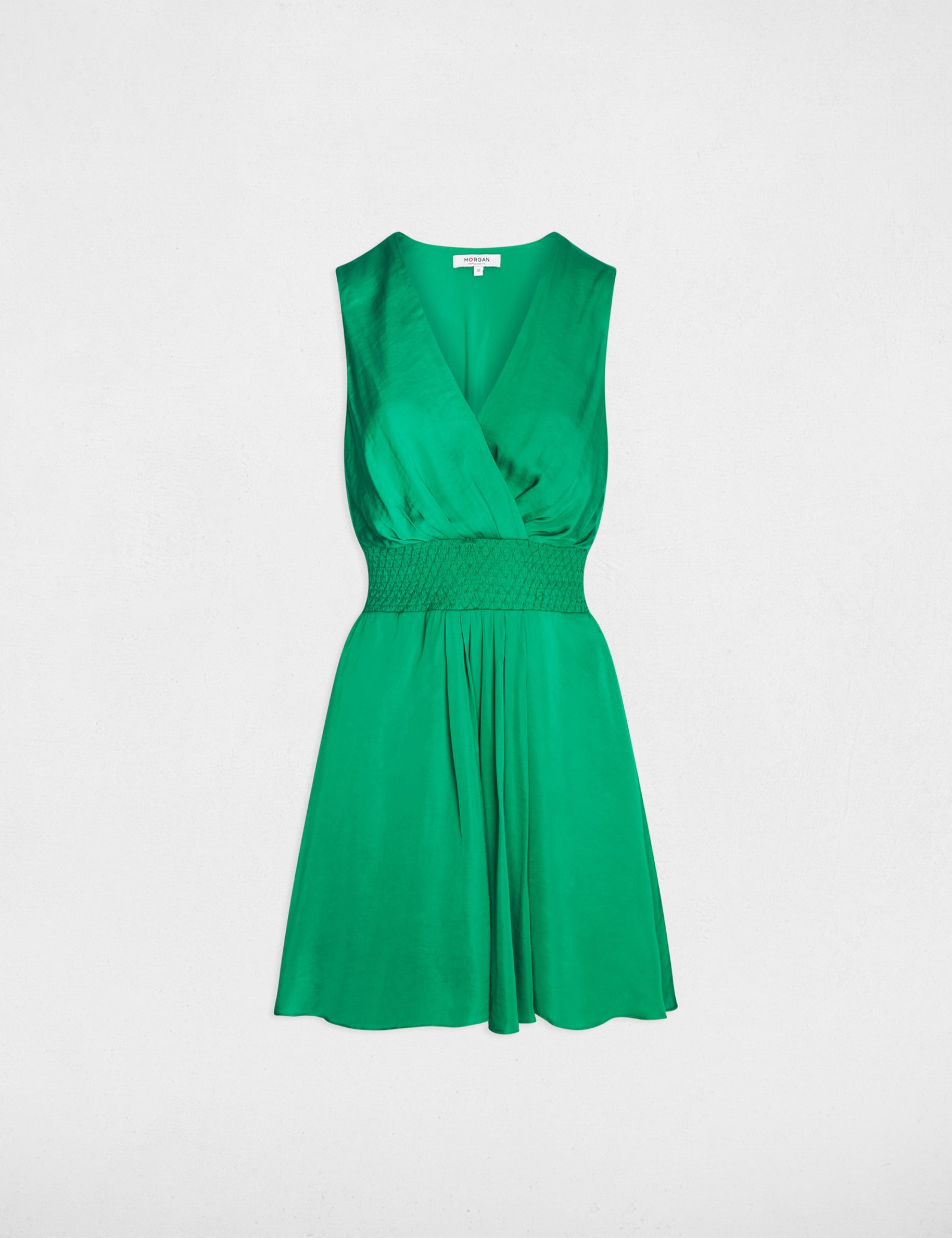 Mini loose straight dress meadow green women