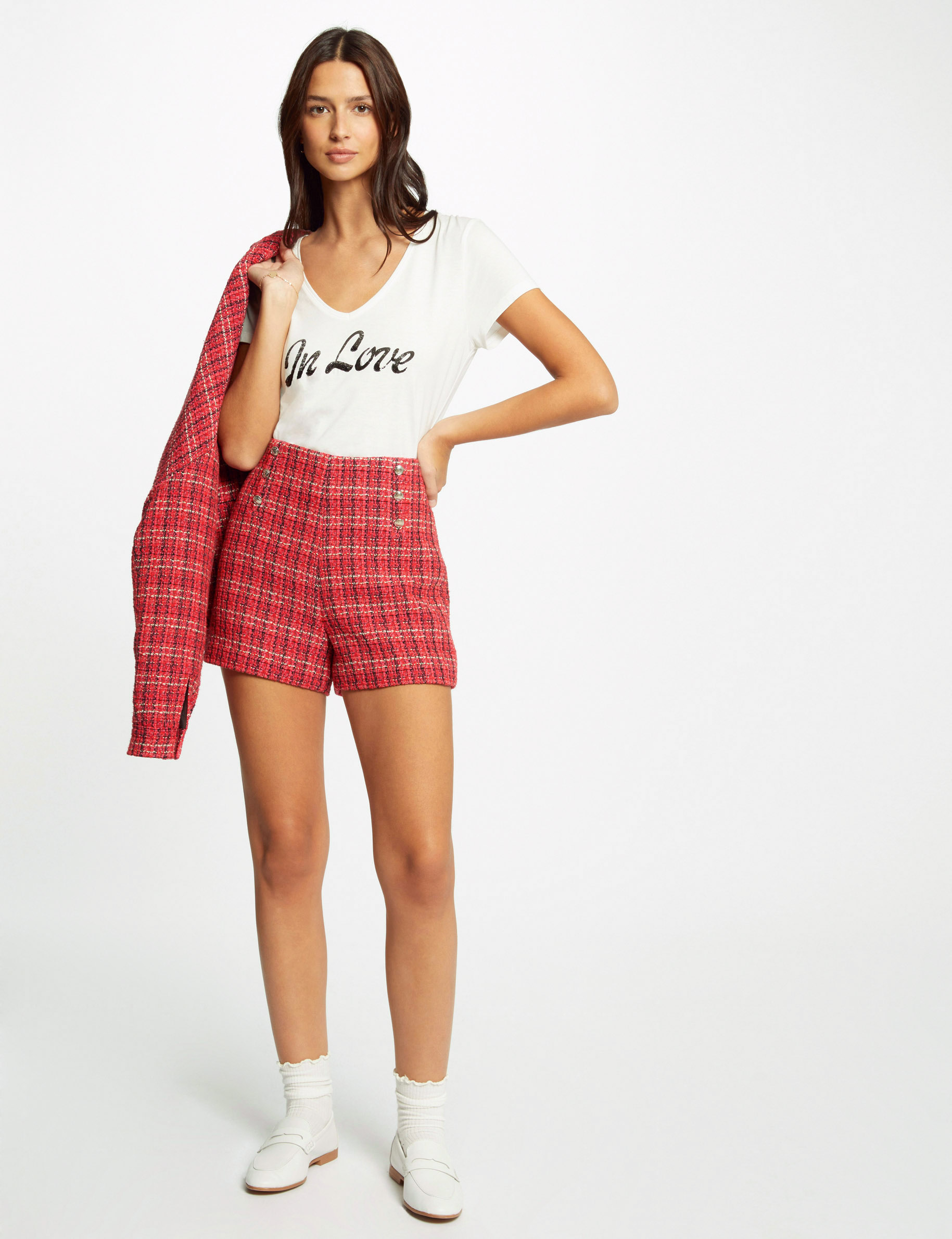 short droit tweed multico femme Short droit tweed multico femme