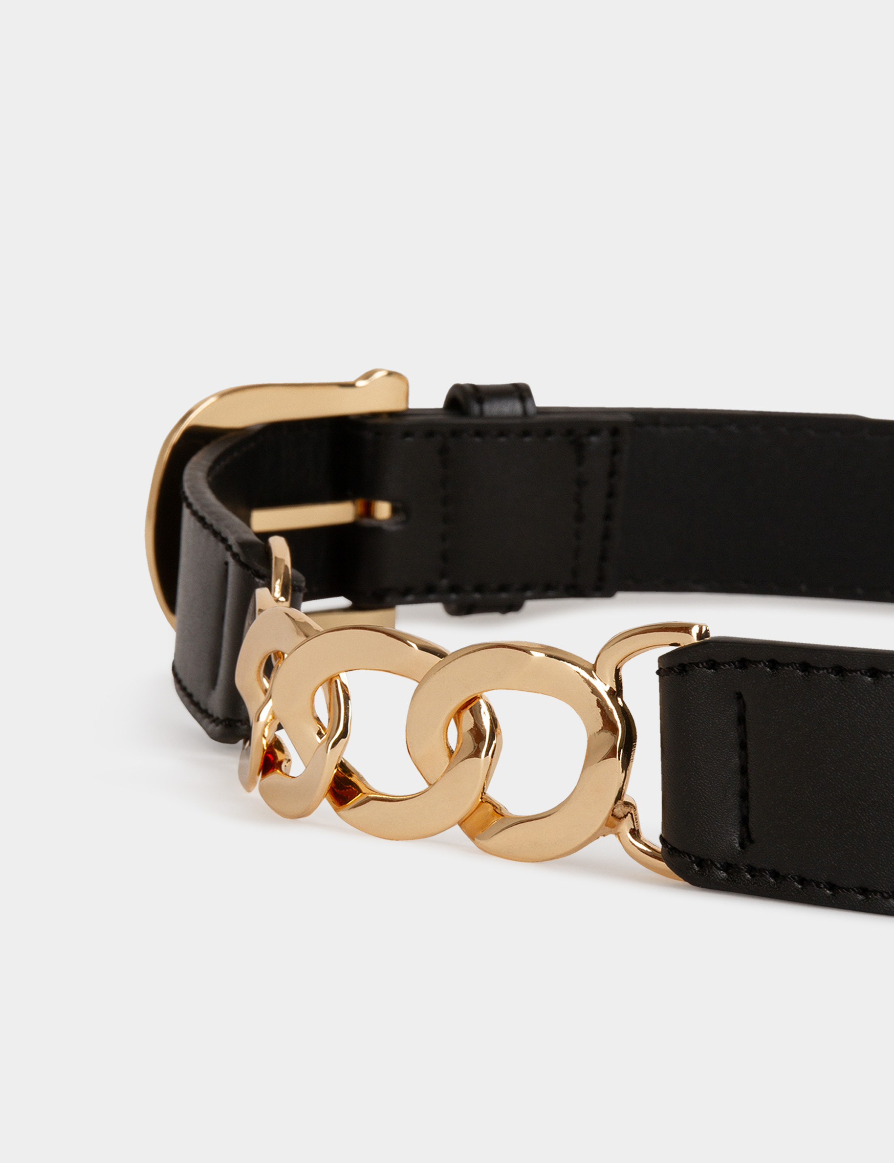 Belt with chain details black women