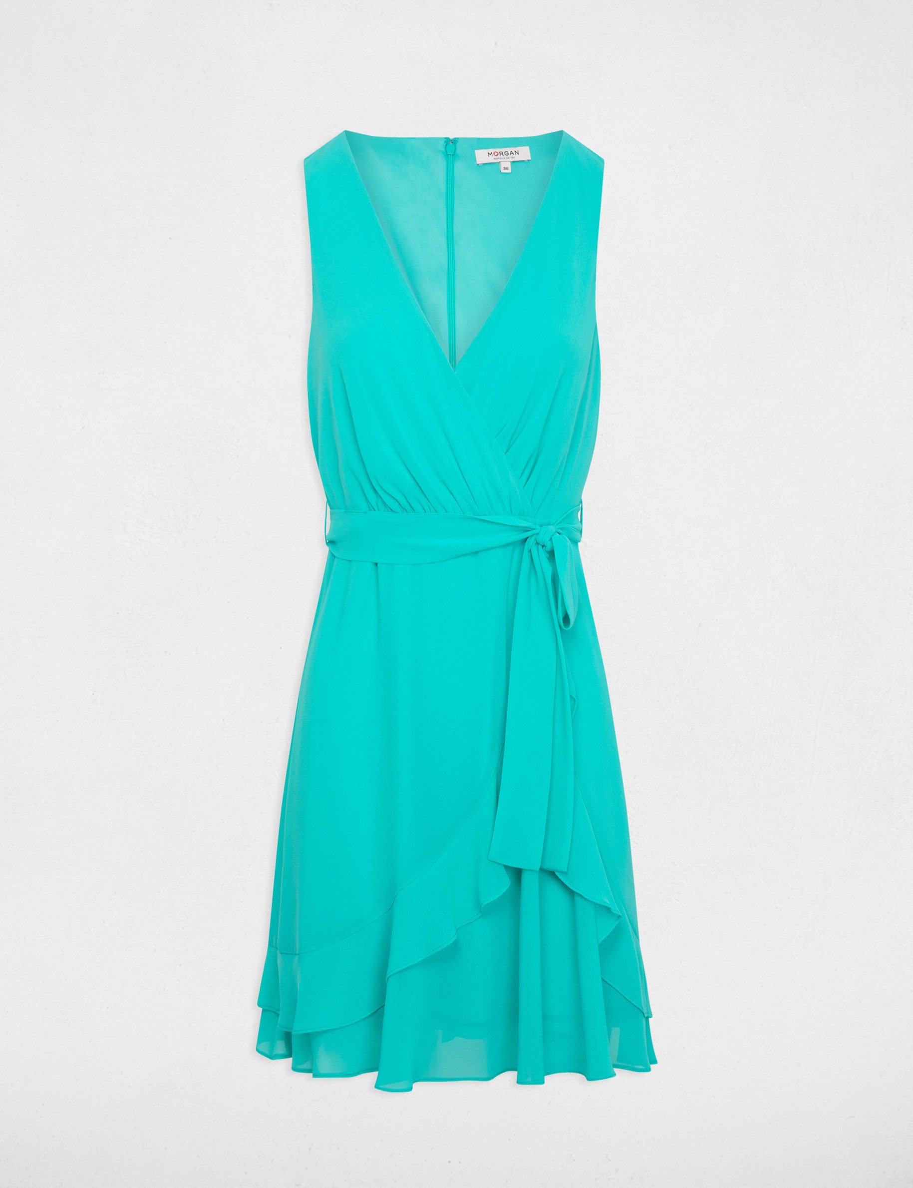 Wrap midi dress turquoise ladies'