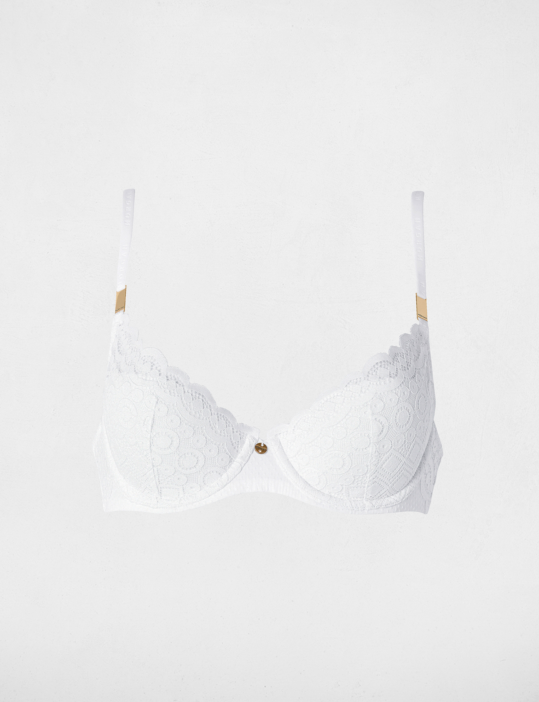 Lace bra with thin straps white women