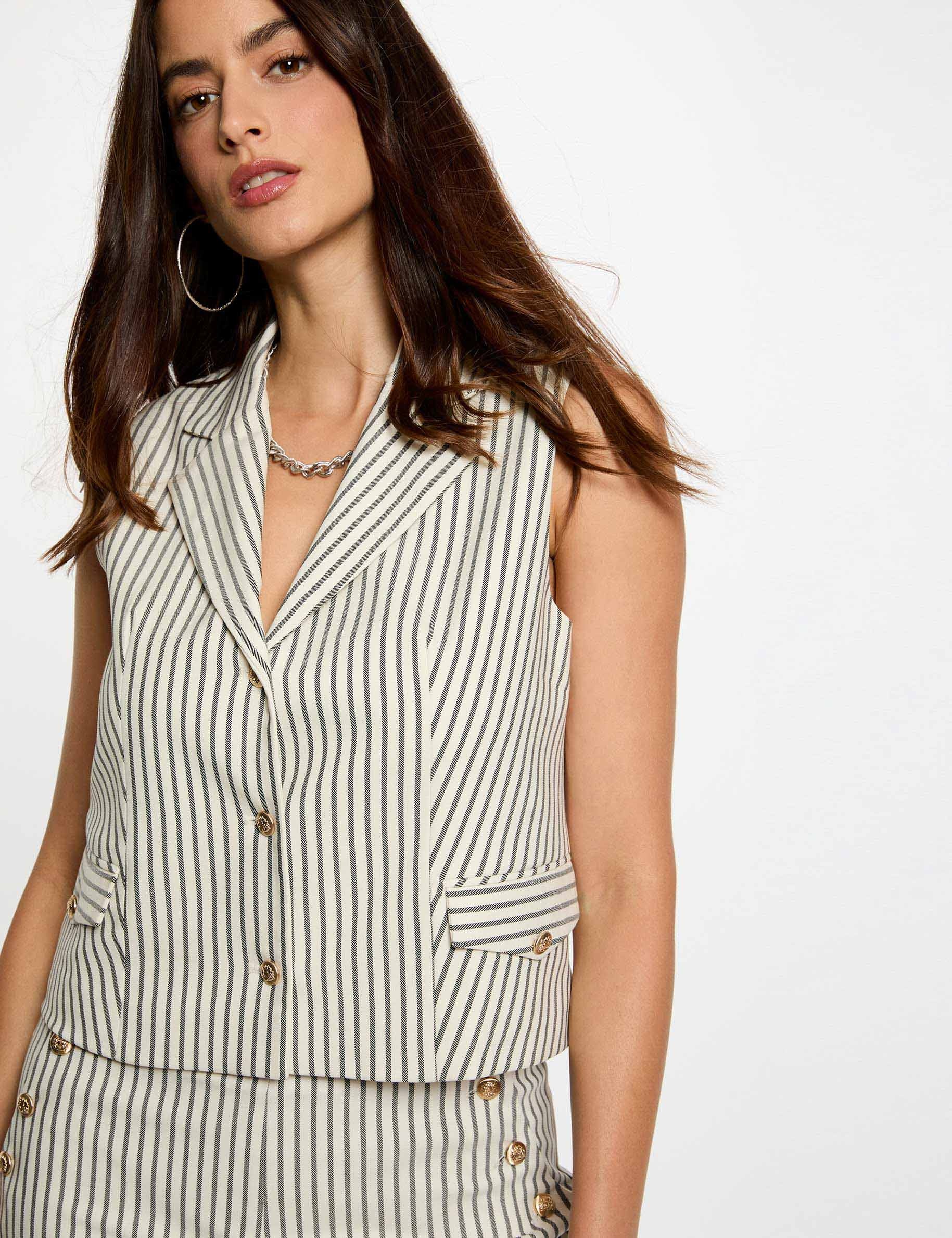 veste sans manches ajustee multicolore femme multicolor women