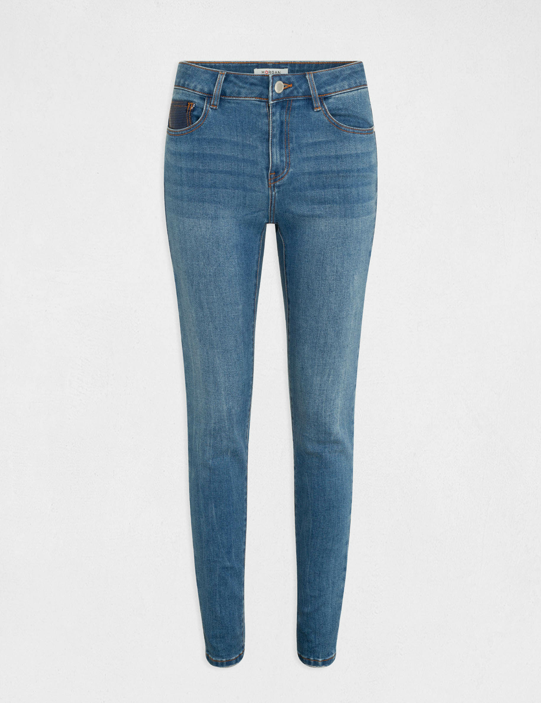 Skinny jeans with sequins details stone denim ladies'