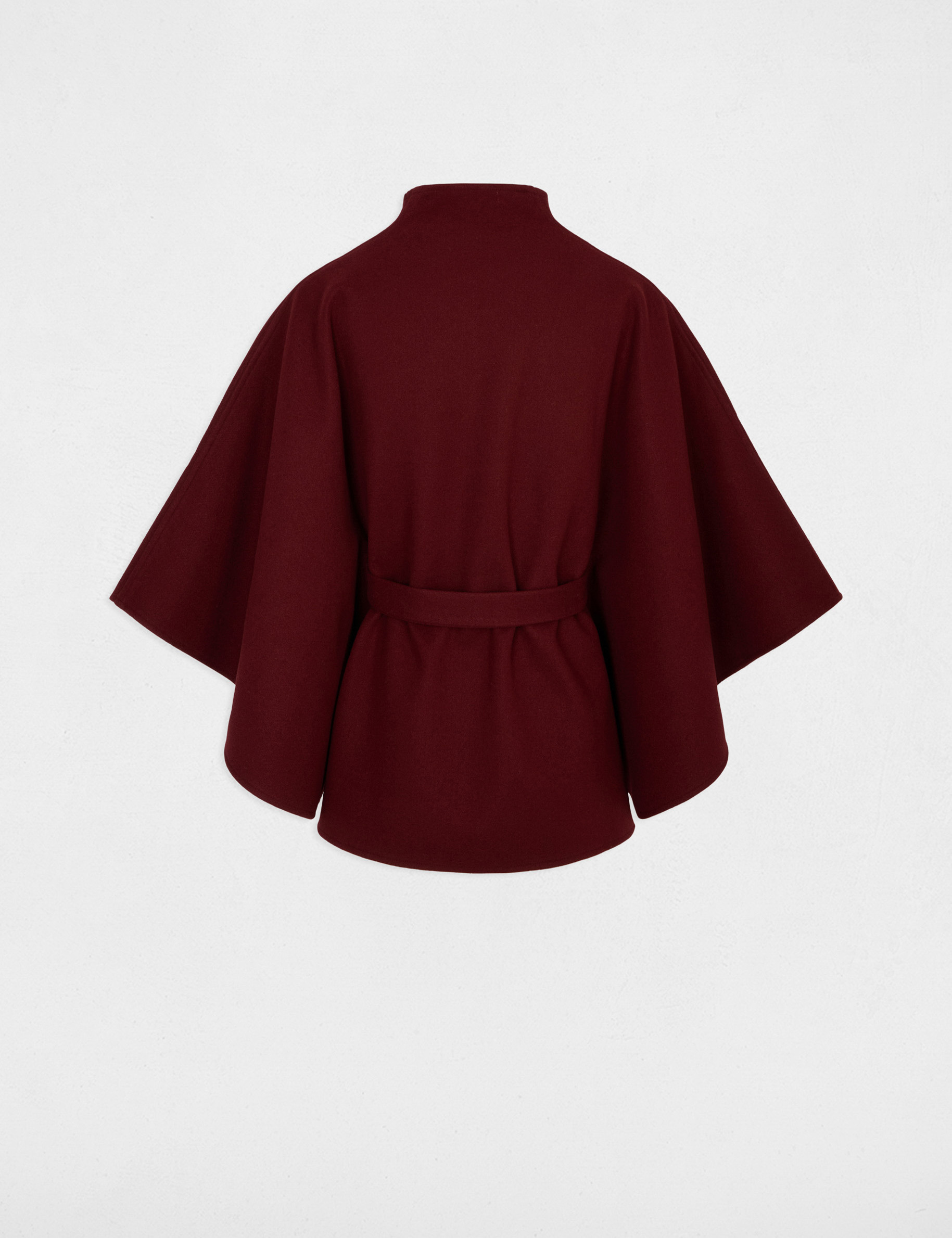 Belted cape bordeaux women