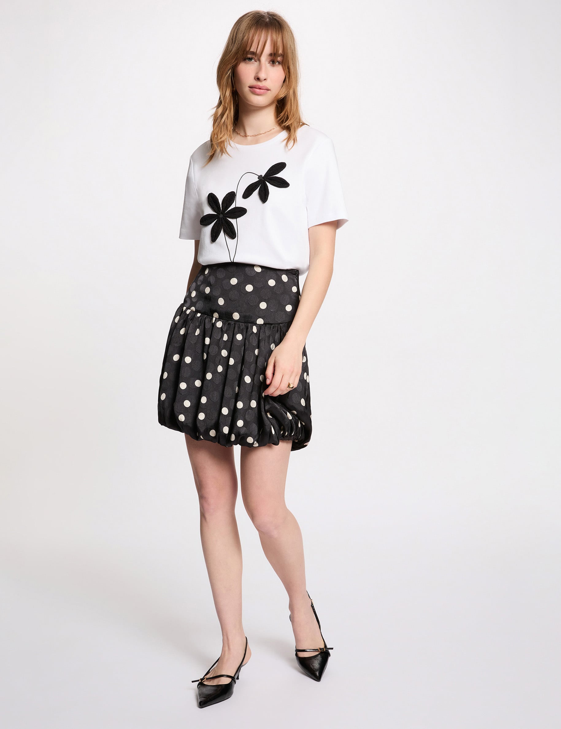 Printed bubble skirt black women