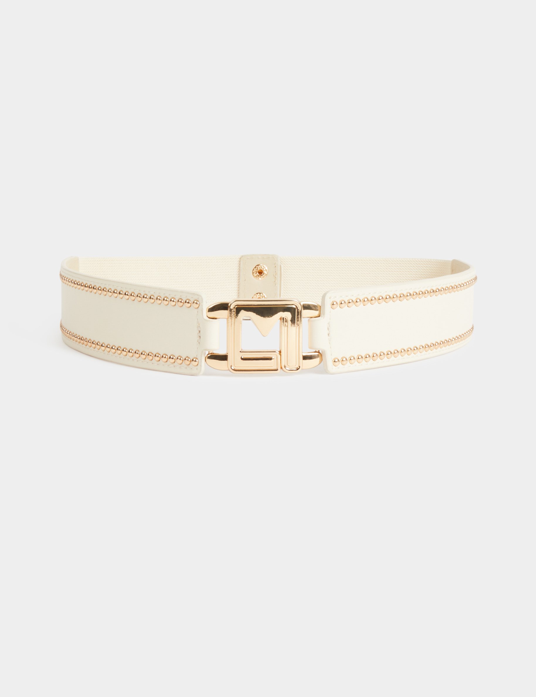 elasticised belt with studs ivory women Elasticised belt with studs ivory women