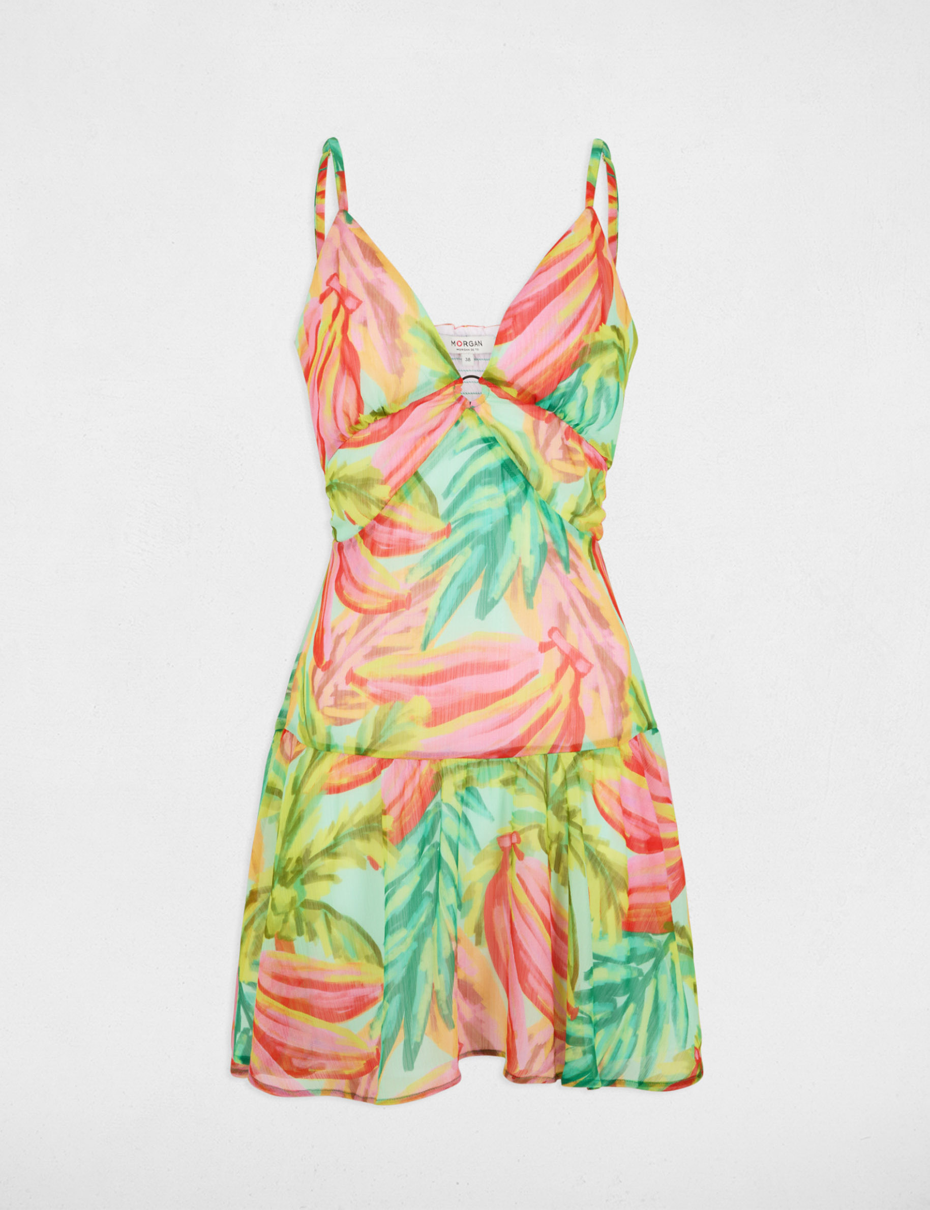Printed mini skater dress multicolor women