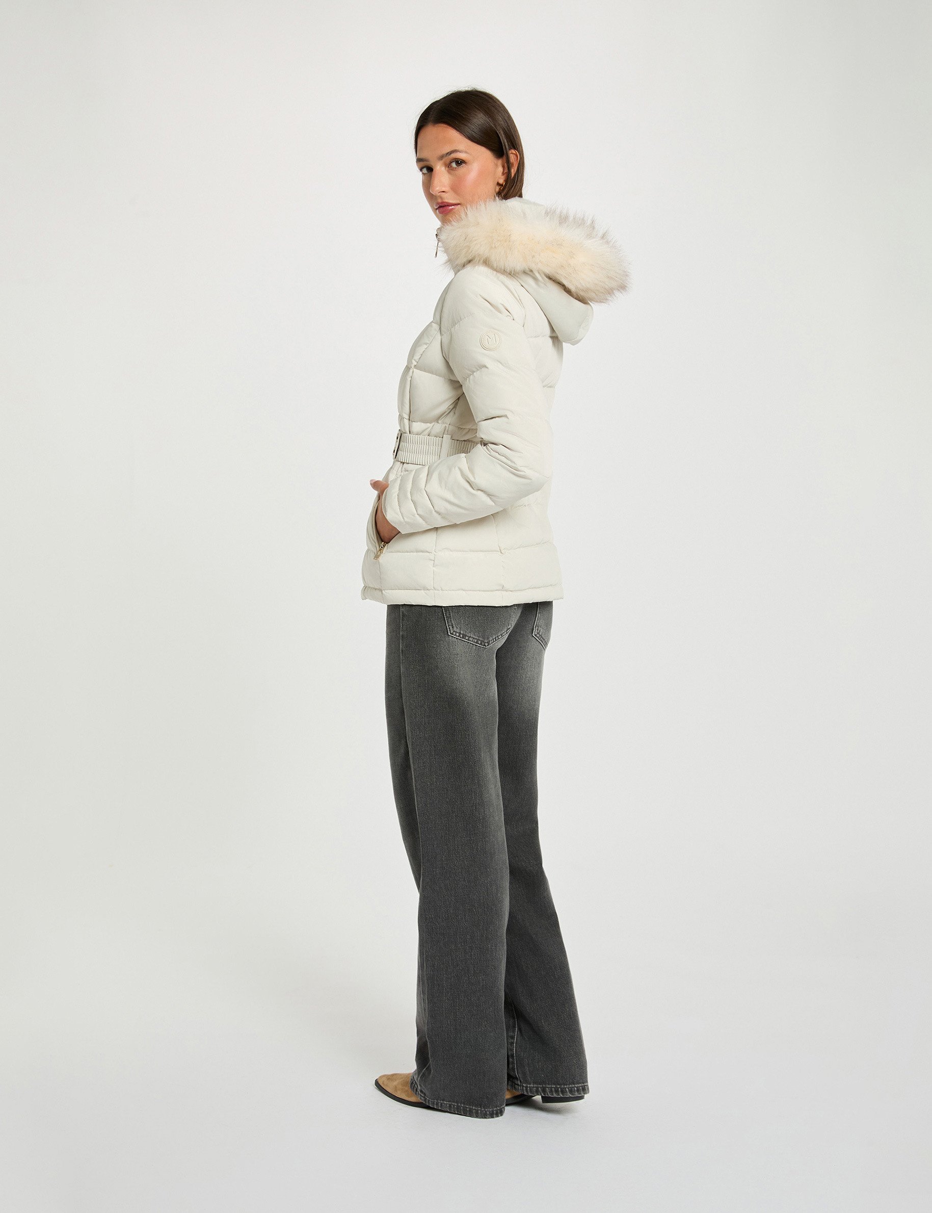 hooded puffer jacket ivory women Hooded puffer jacket ivory women