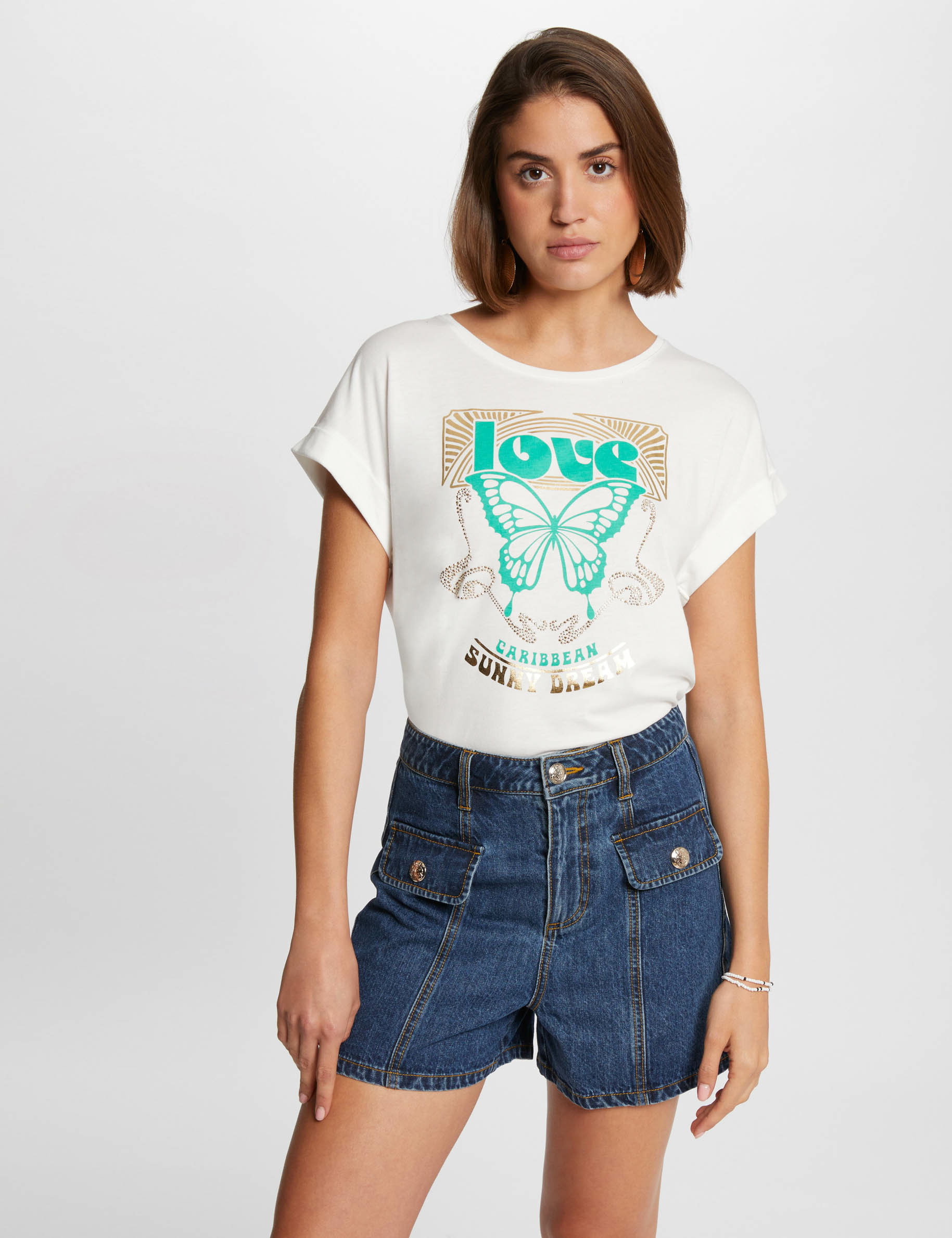 t shirt with message ecru women T-shirt with message ecru women