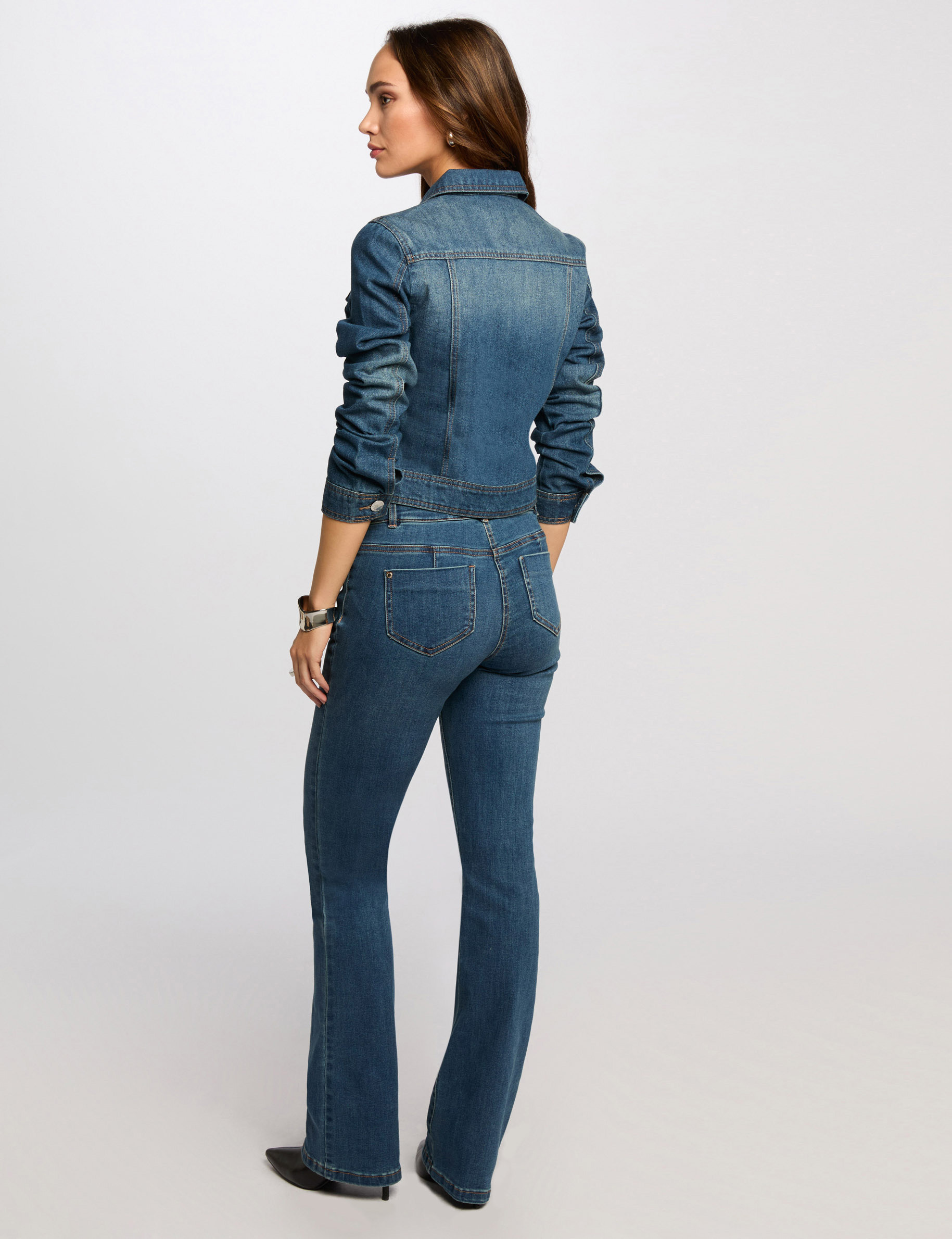 short denim jacket stone wash denim women Short denim jacket stone wash denim women