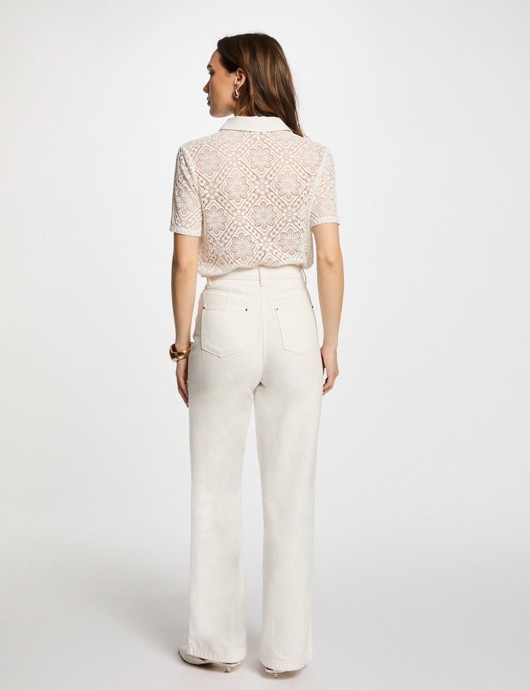 Short-sleeved polo white women