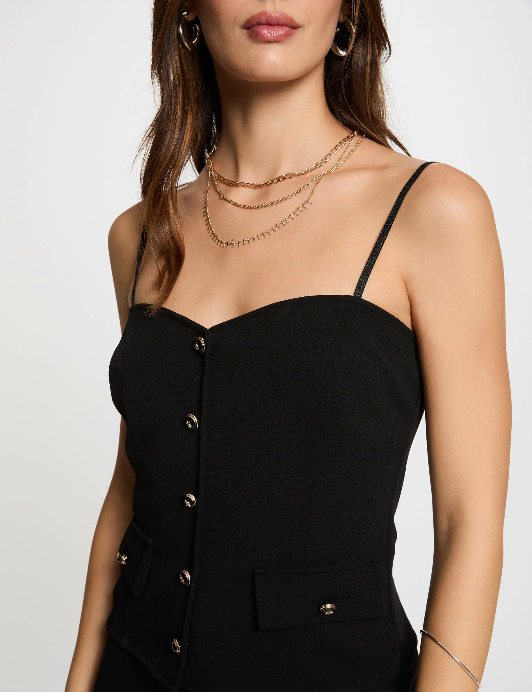 top thin straps black women Top thin straps black women