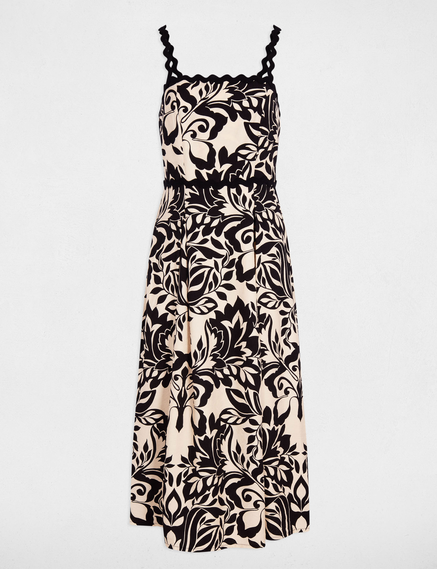 Mid-length dress with square neckline black women