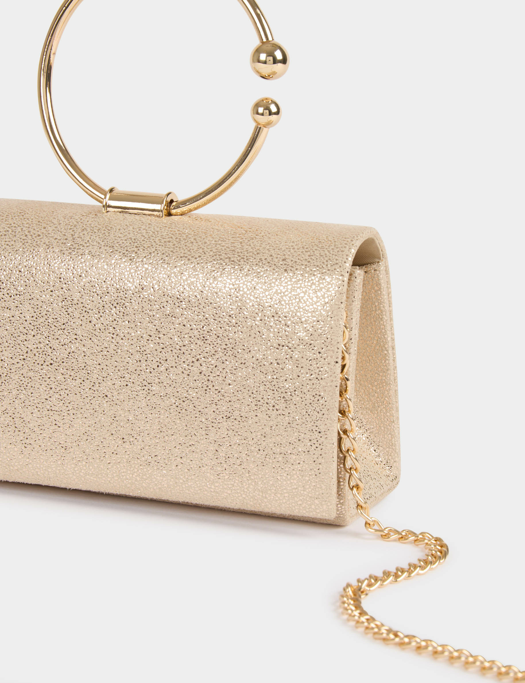 Clutch bag with spangles gold yellow women