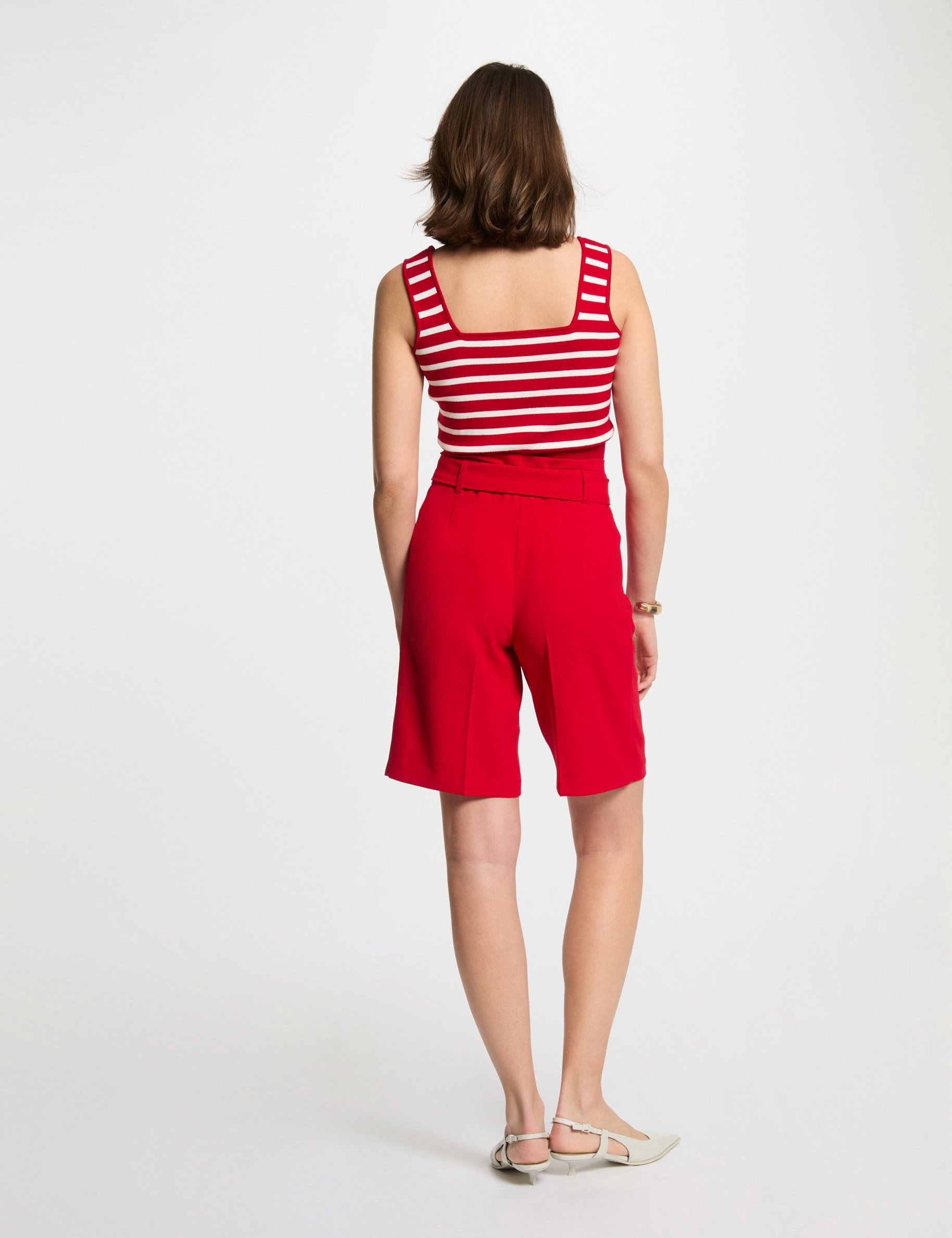 straight bermuda with darts red women Straight bermuda with darts red women