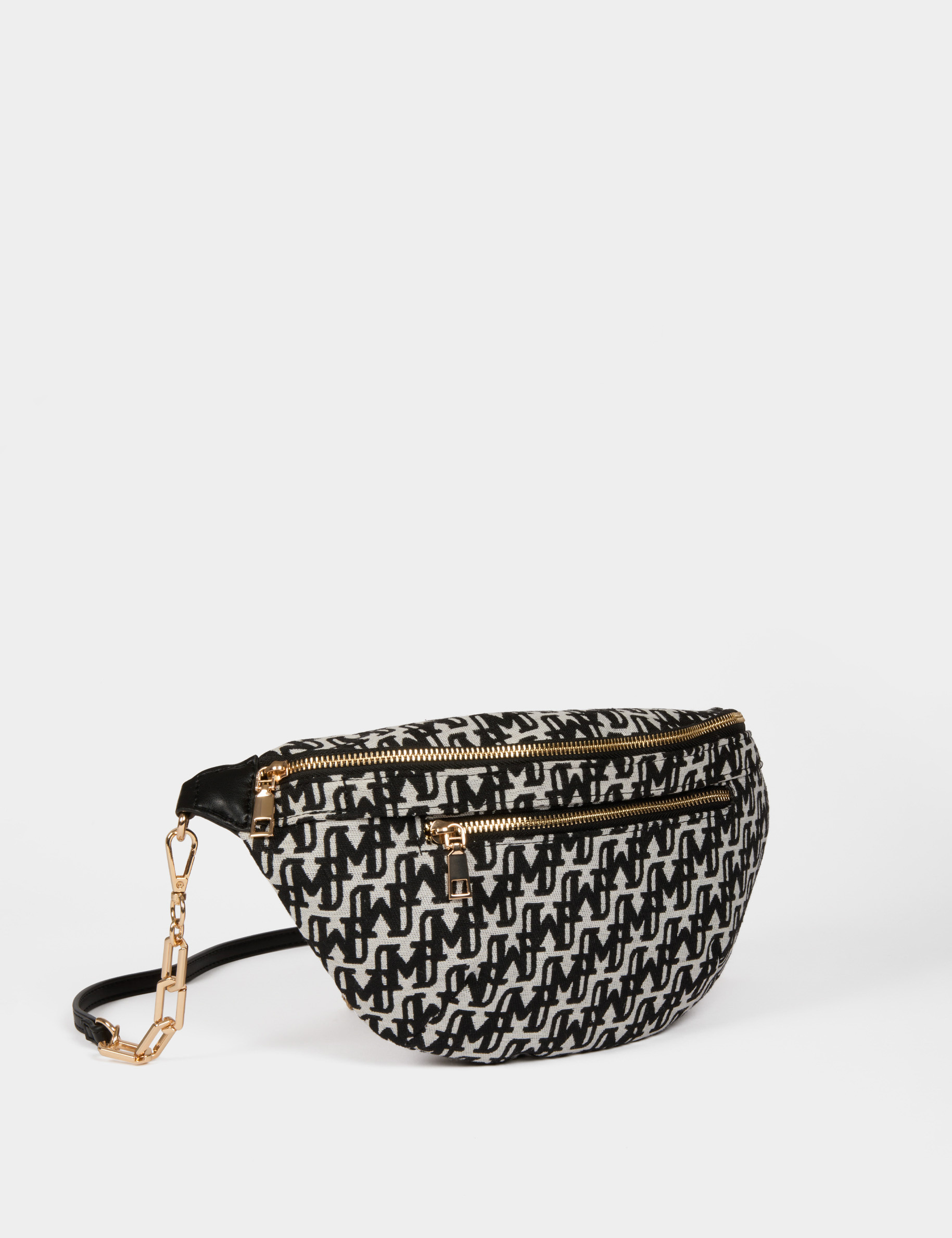 Monogrammed bum bag black women