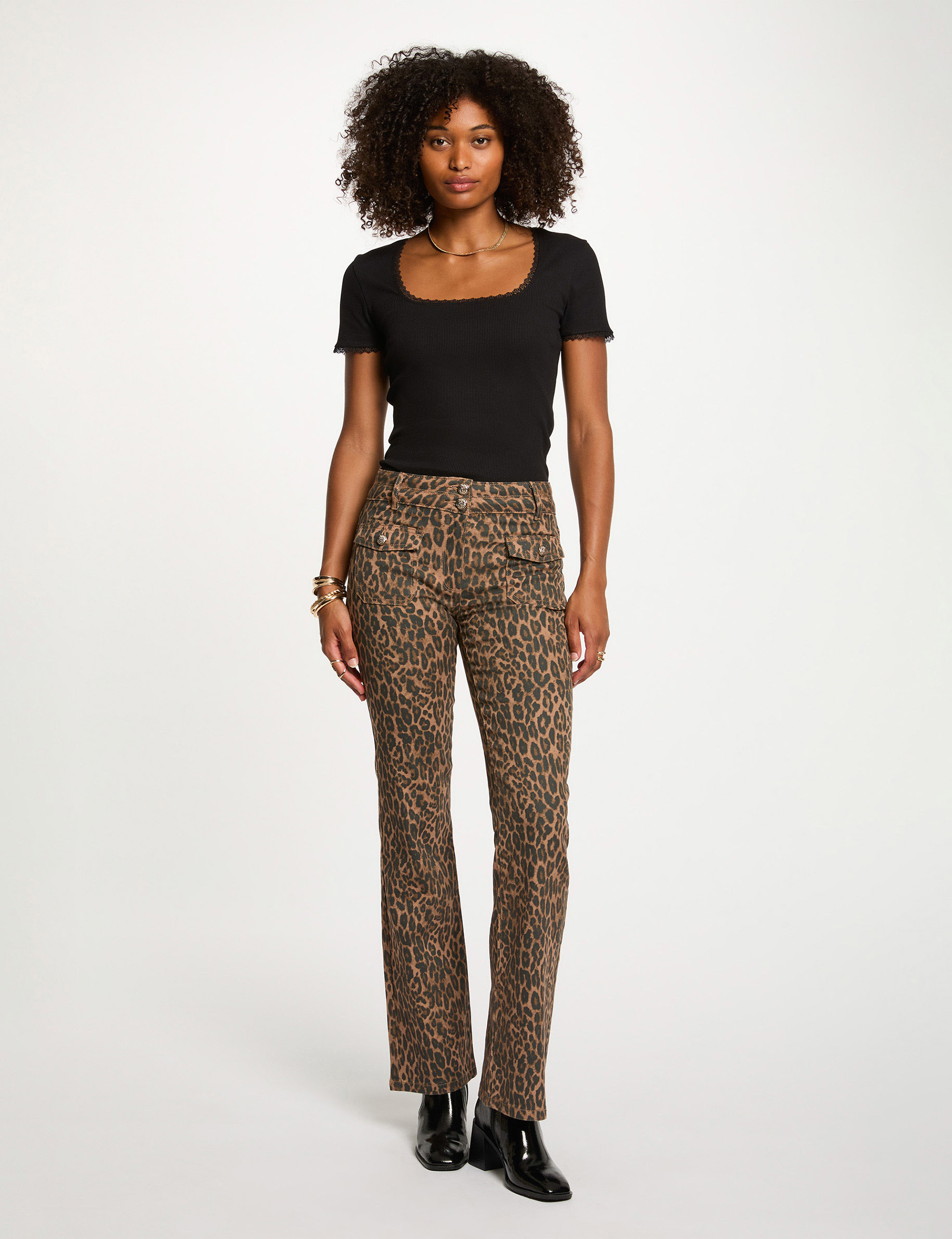 High-waisted bootcut jeans multicolor women