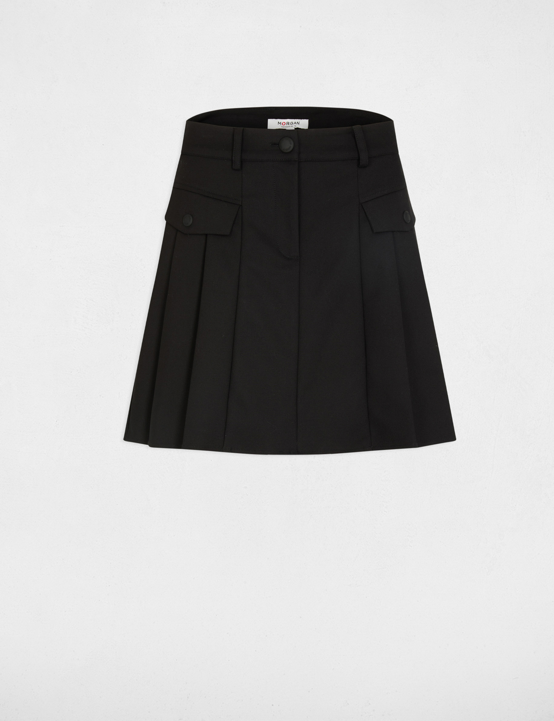 Pleated mini skirt black women