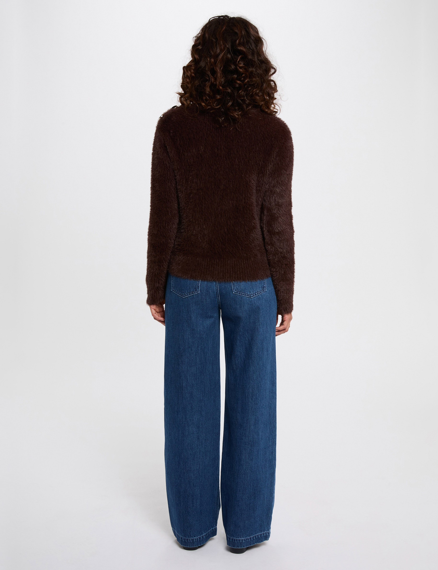 fitted cropped sweater dark brown women Fitted cropped sweater dark brown women