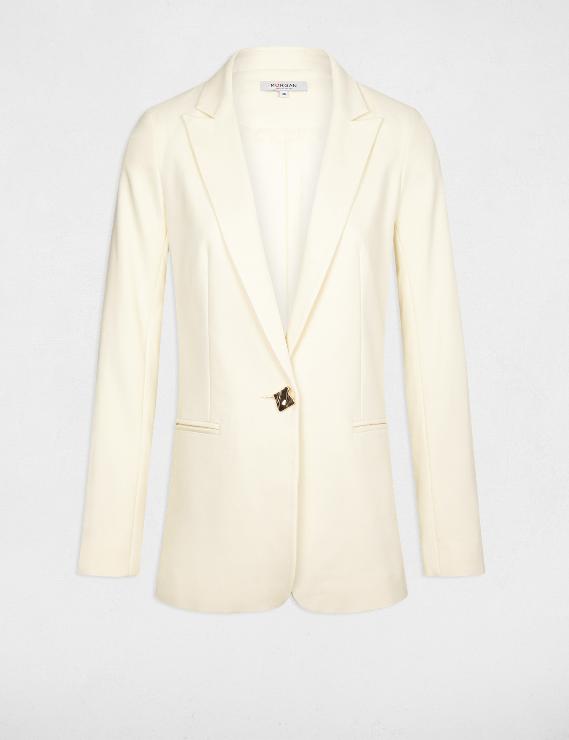 Waisted jacket long sleeves vanilla ladies'