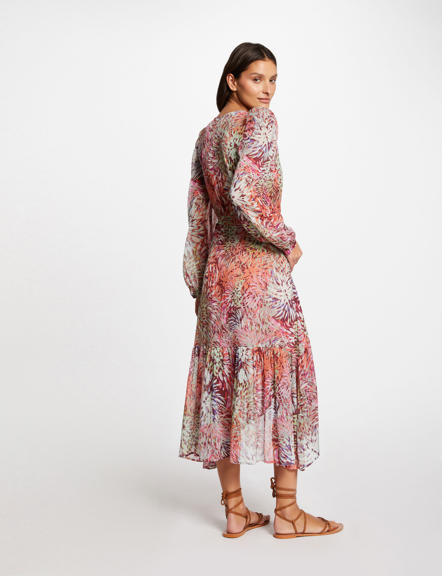 printed midi wrap dress multicolored women Printed midi wrap dress multicolored women