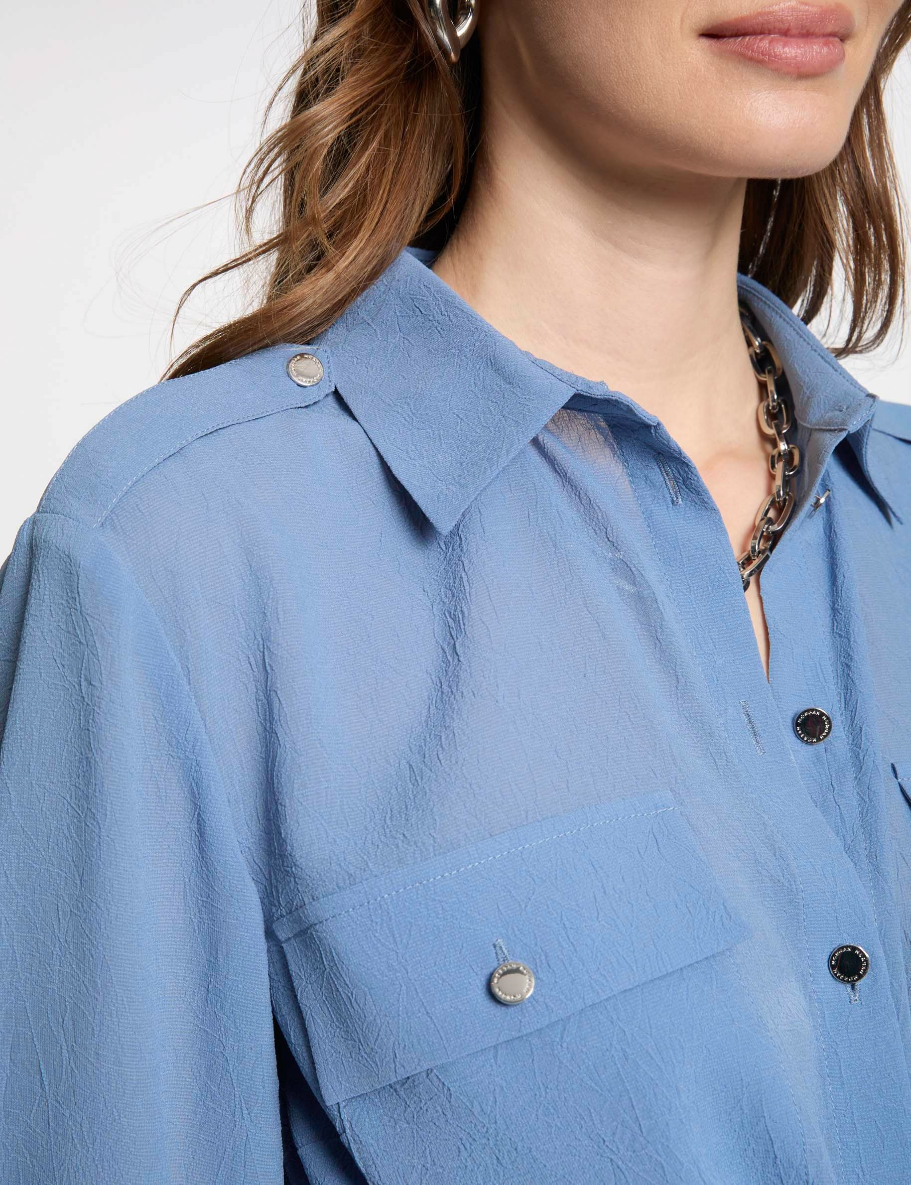 long sleeved shirt grey denim women Long-sleeved shirt grey denim women