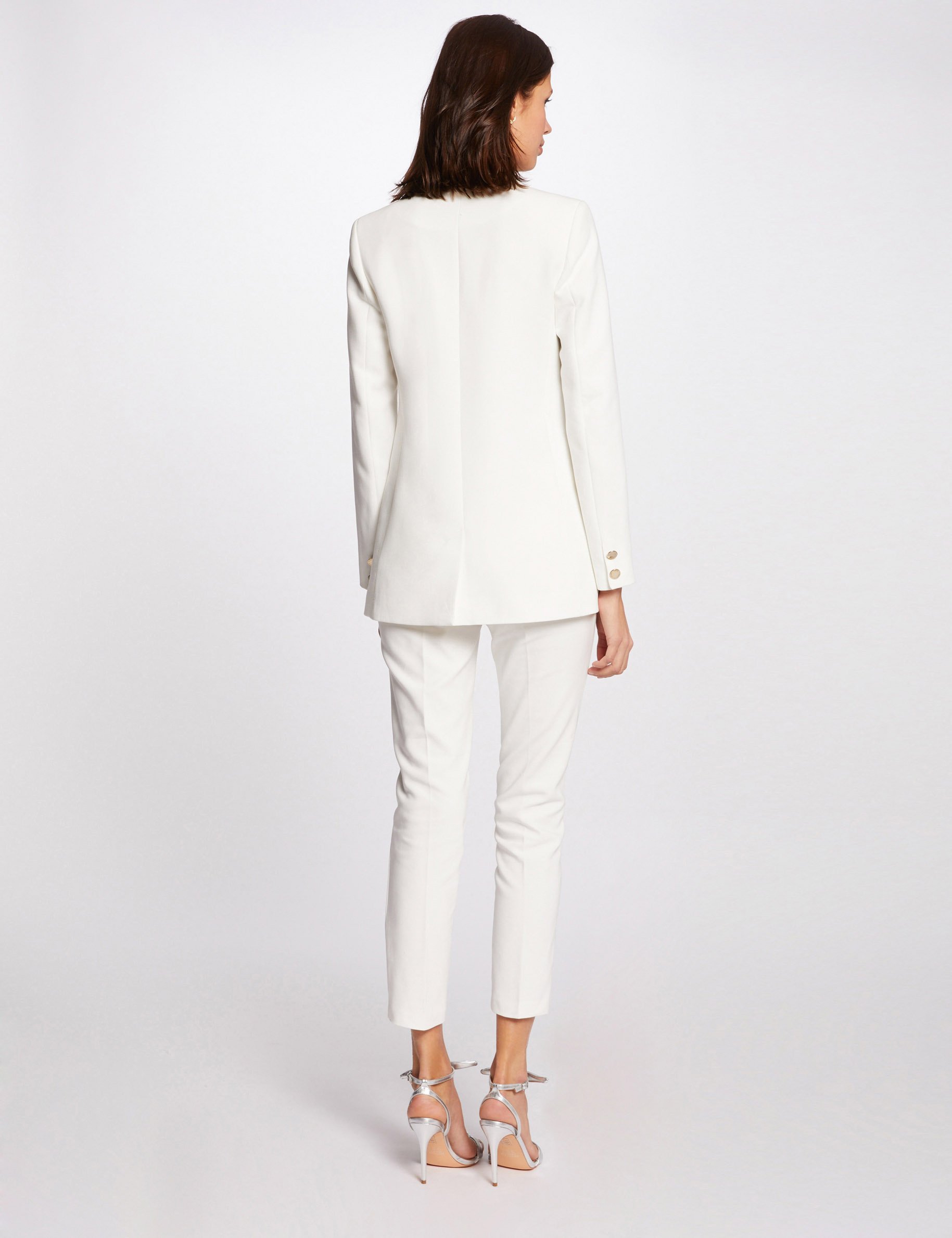 Cropped cigarette trousers ecru women