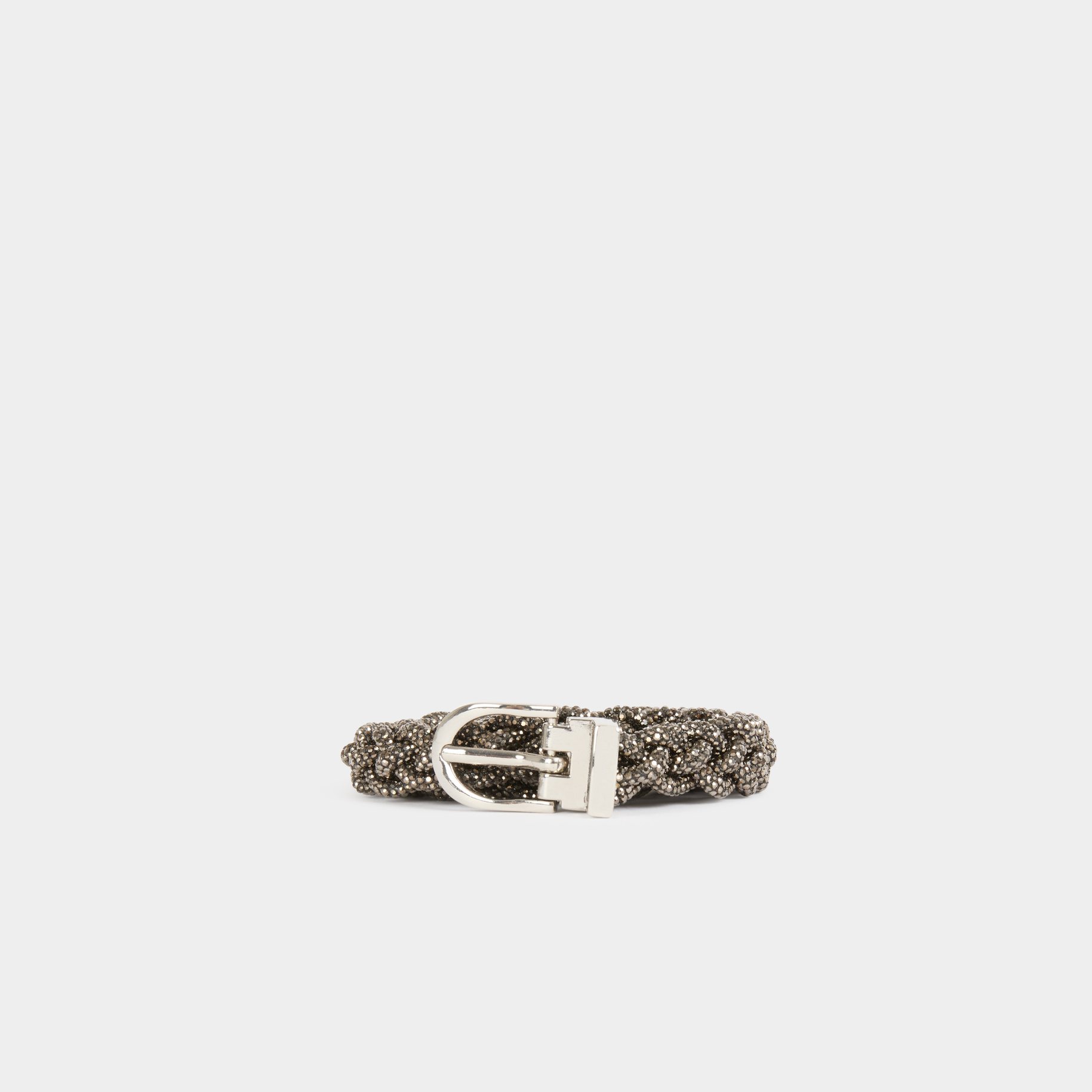 rhinestones braided belt light grey women Rhinestones braided belt light grey women