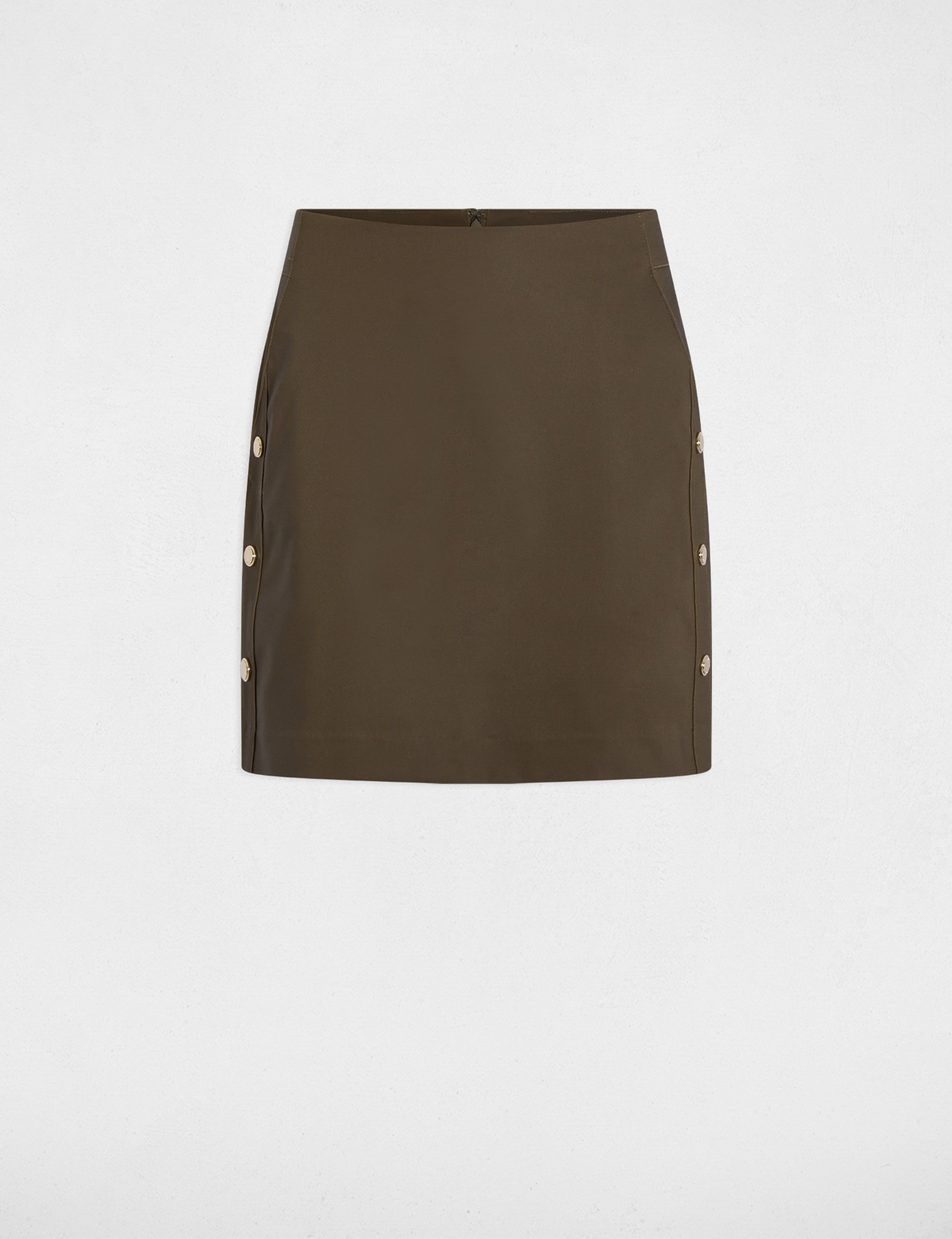Fitted short skirt khaki green women