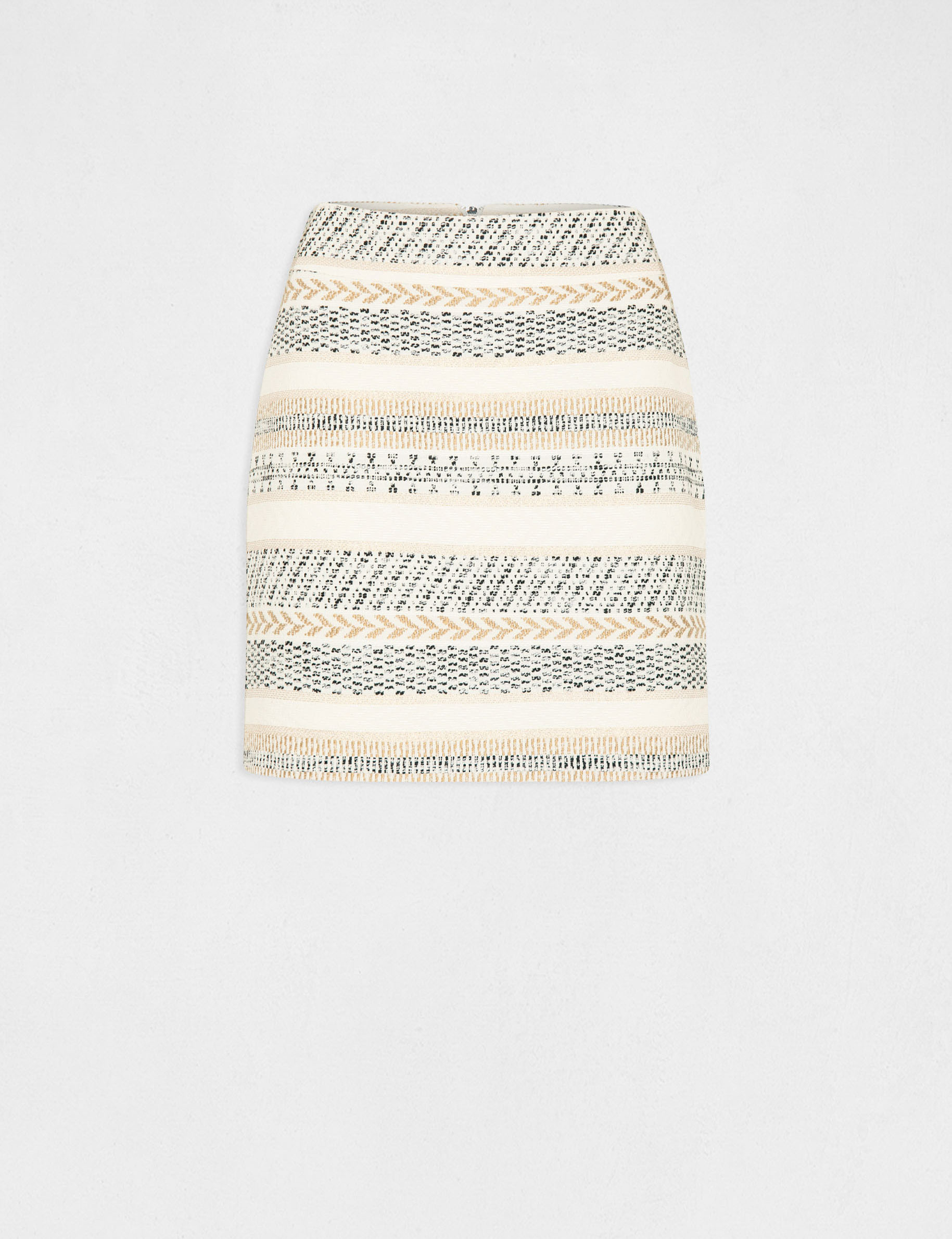 Straight skirt with abstract print ivory ladies'