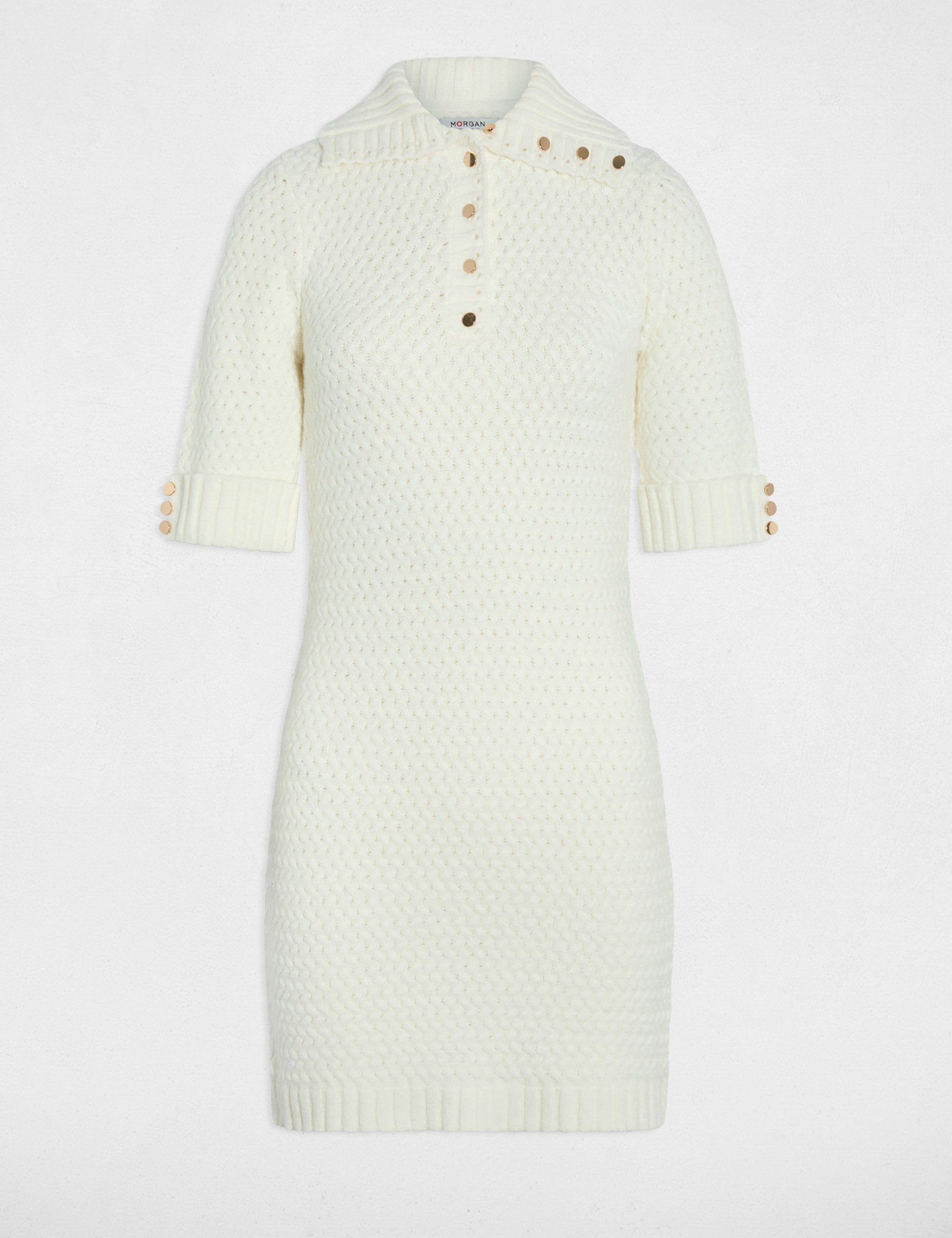short dress with a high neck white women Short dress with a high neck white women