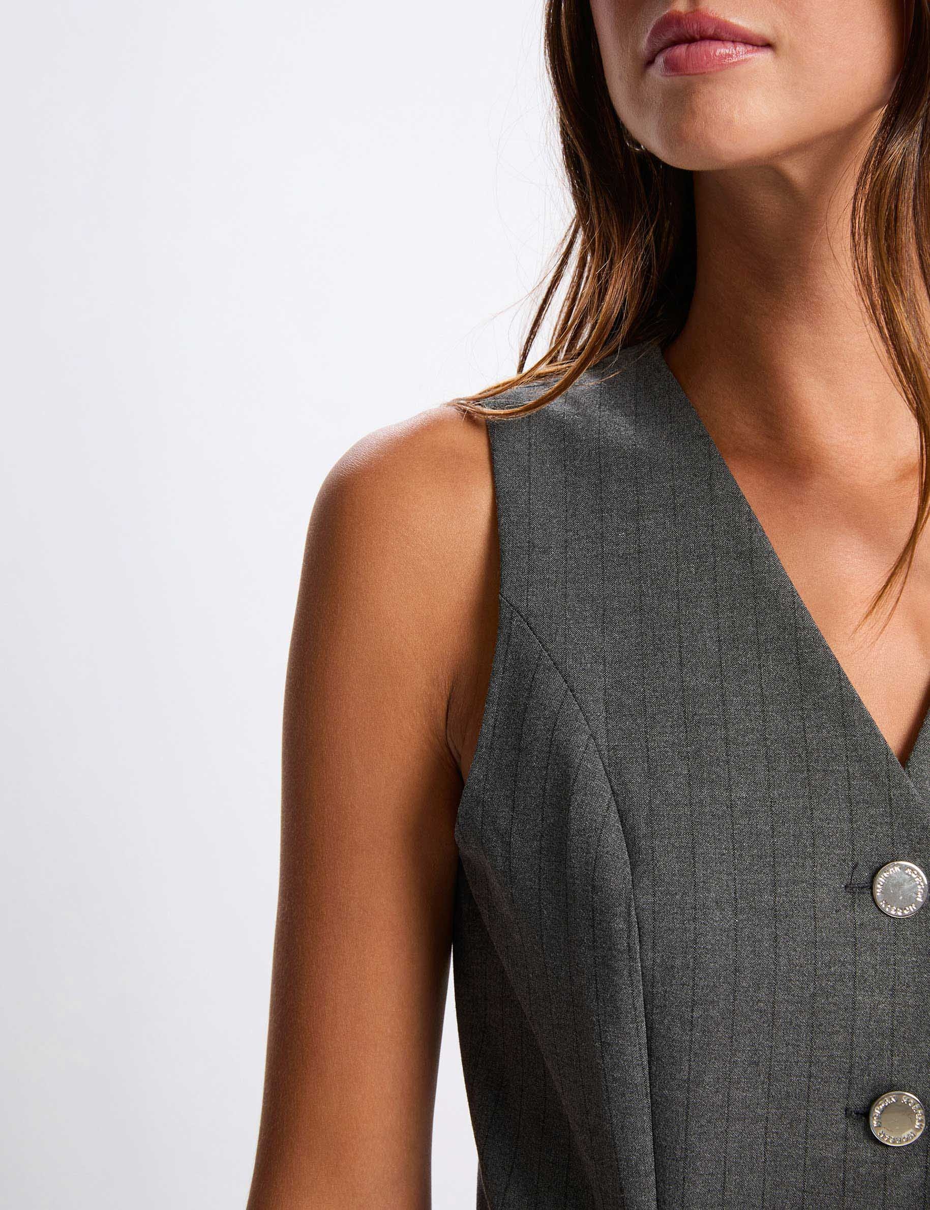 sleeveless fluid jumpsuit mid grey women Sleeveless fluid jumpsuit mid-grey women