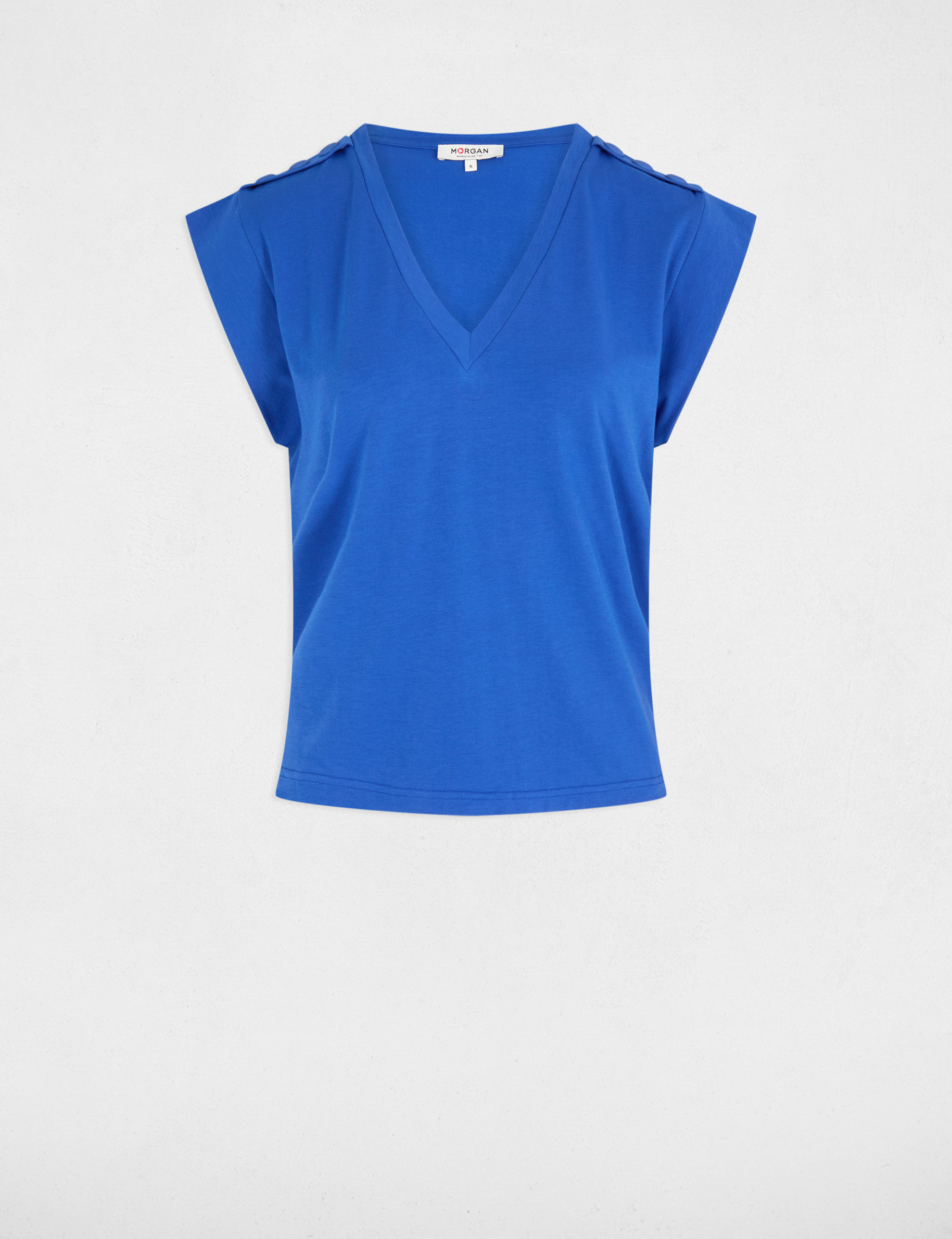 t shirt manches courtes bleu electrique femme T-shirt manches courtes bleu electrique femme