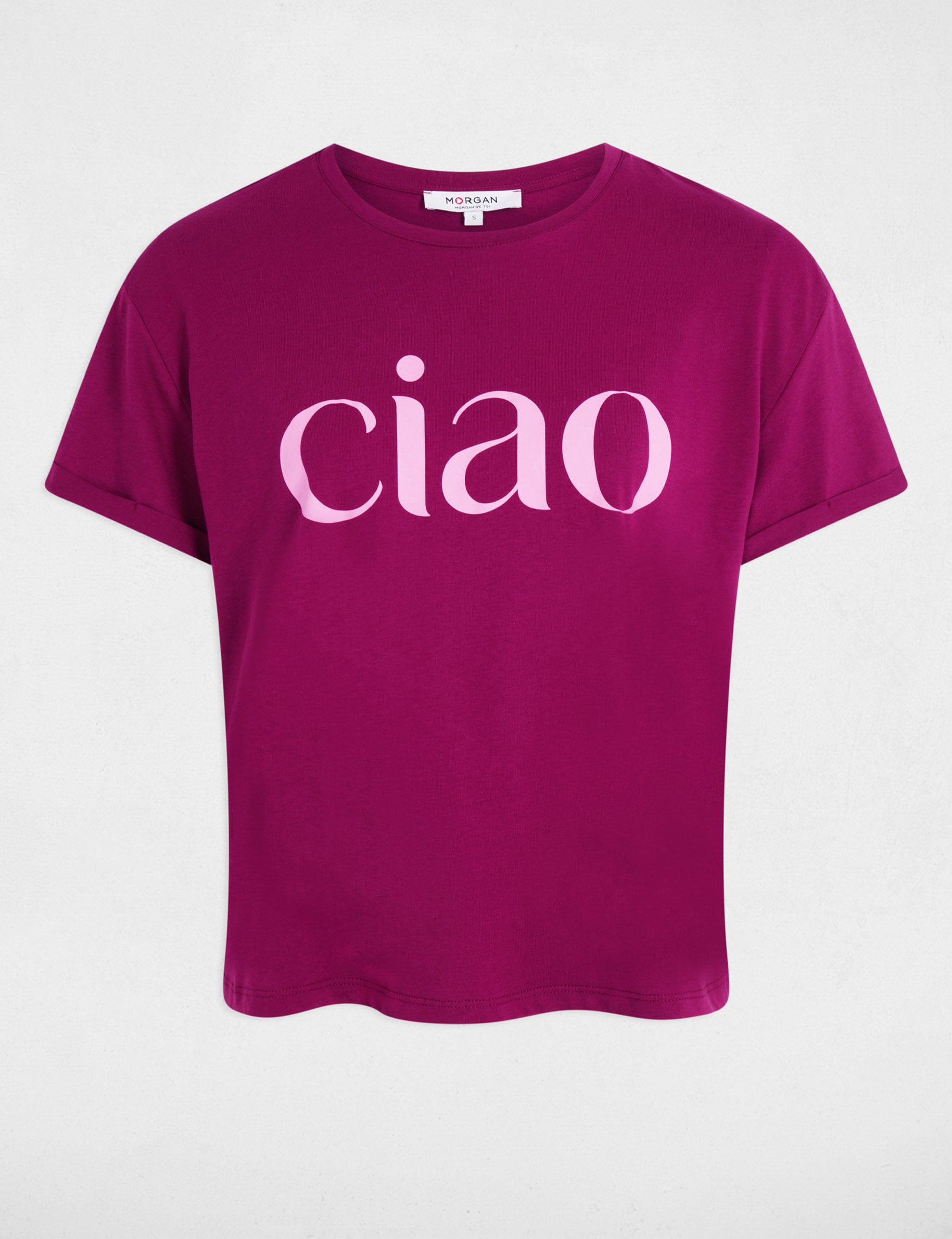 Round neck t-shirt plum women