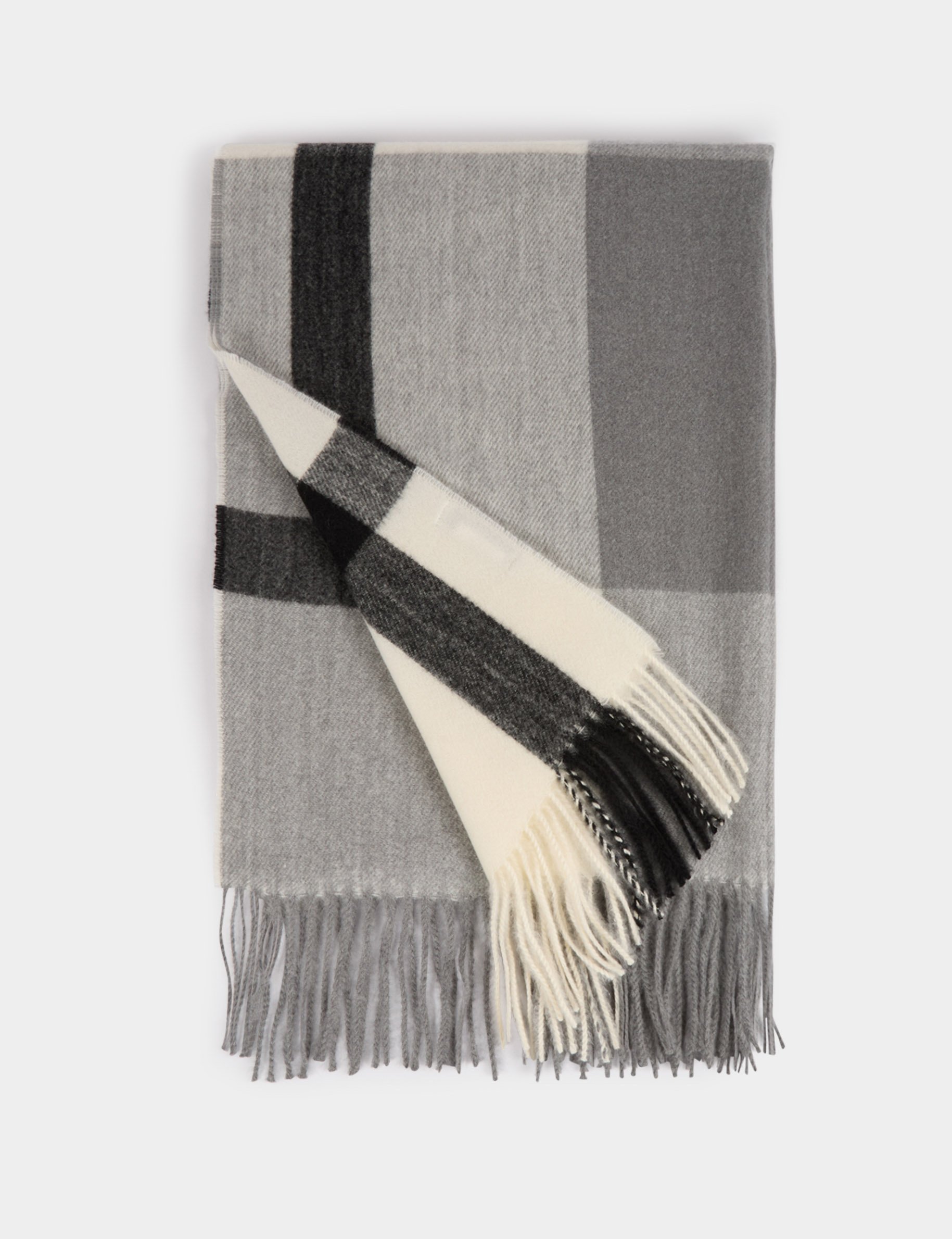 check print scarf ivory women Check print scarf ivory women
