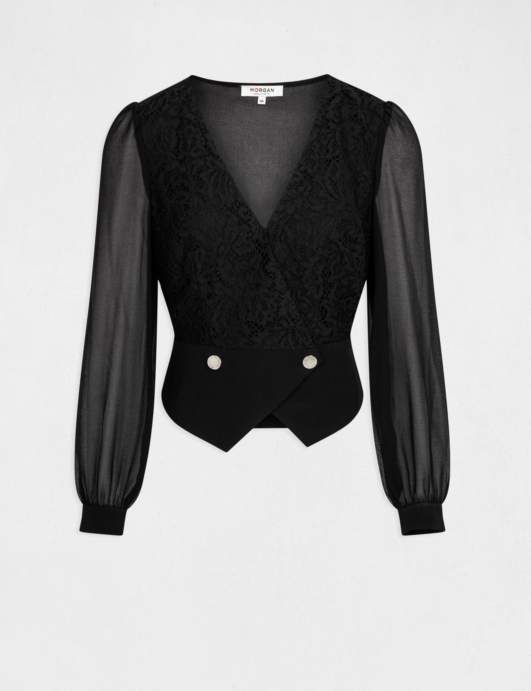 Blouse noire manche cheap longue femme