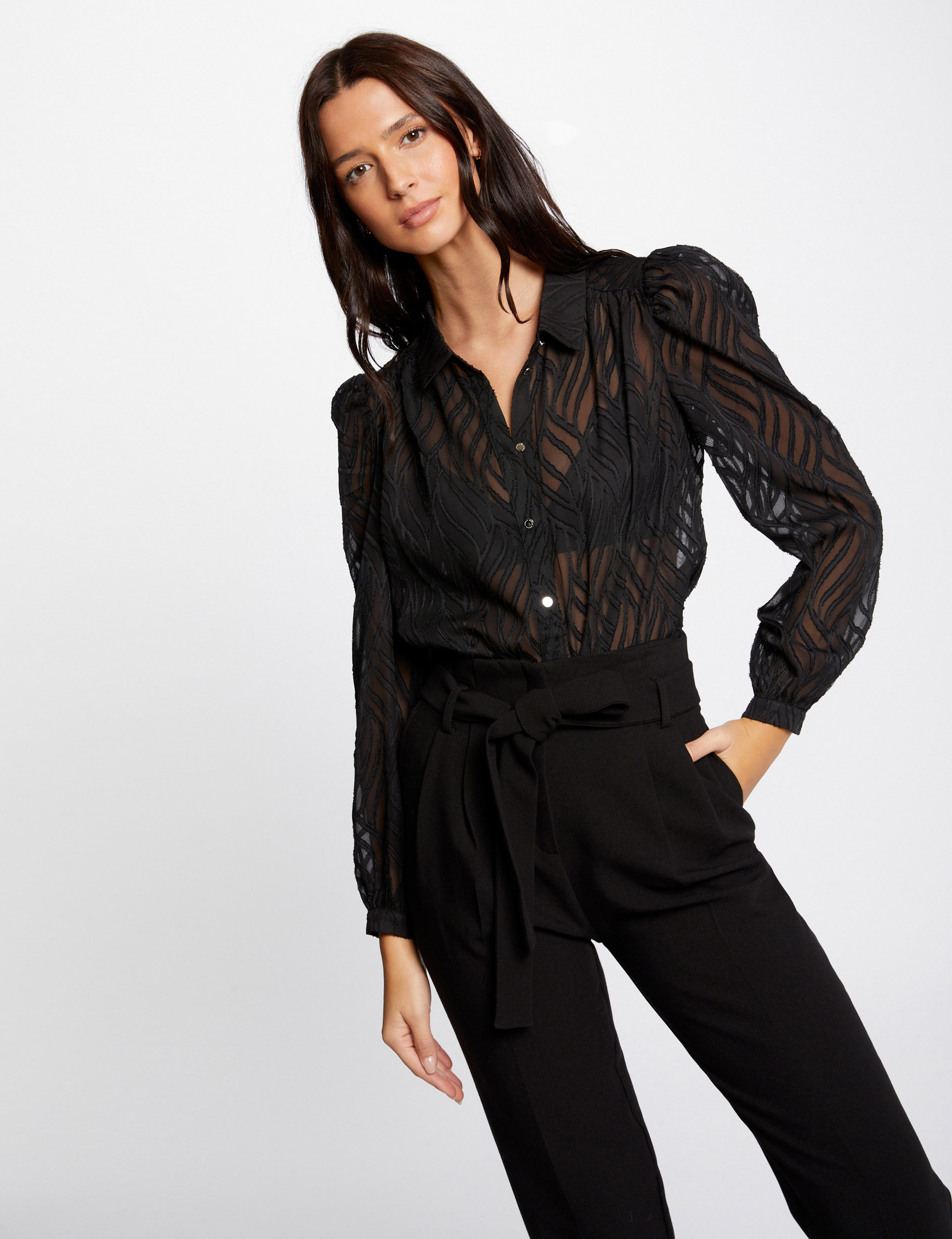 Chemise transparente on sale noire femme