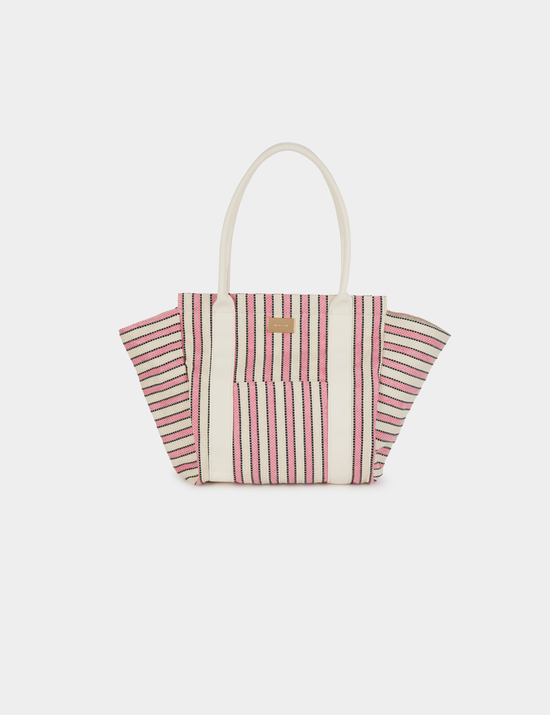 Striped tote bag ivory women